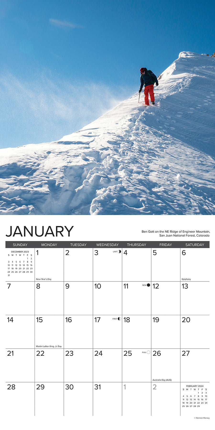 2024 Climbing - Wall Calendar