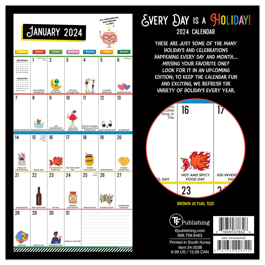 2024 Every Day's A Holiday - Mini Wall Calendar