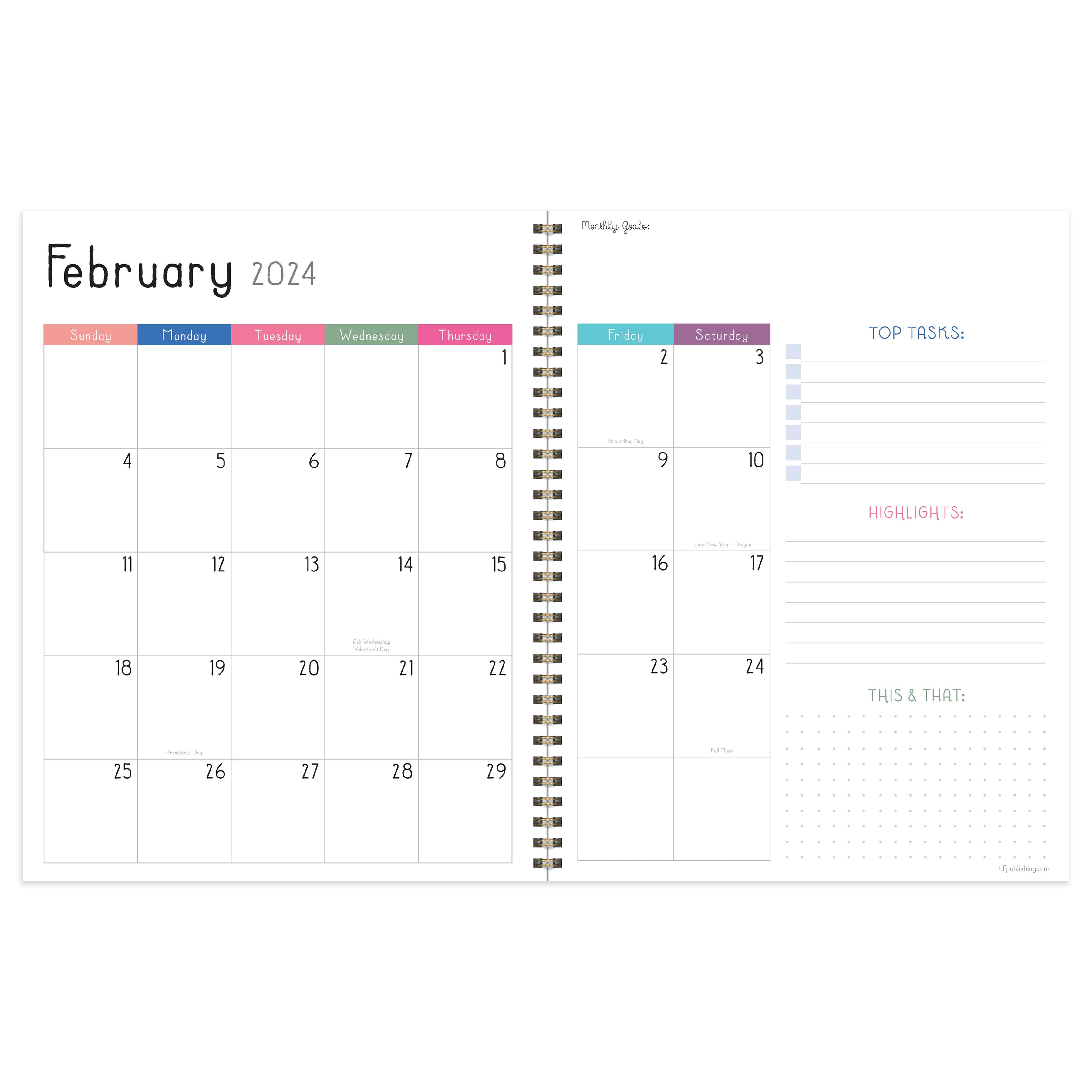 2024 All the Flowers - Large Weekly, Monthly Diary/Planner