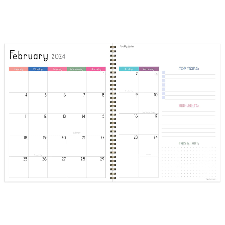 2024 Pink Plum Blush & Petal - Large Weekly, Monthly Diary/Planner