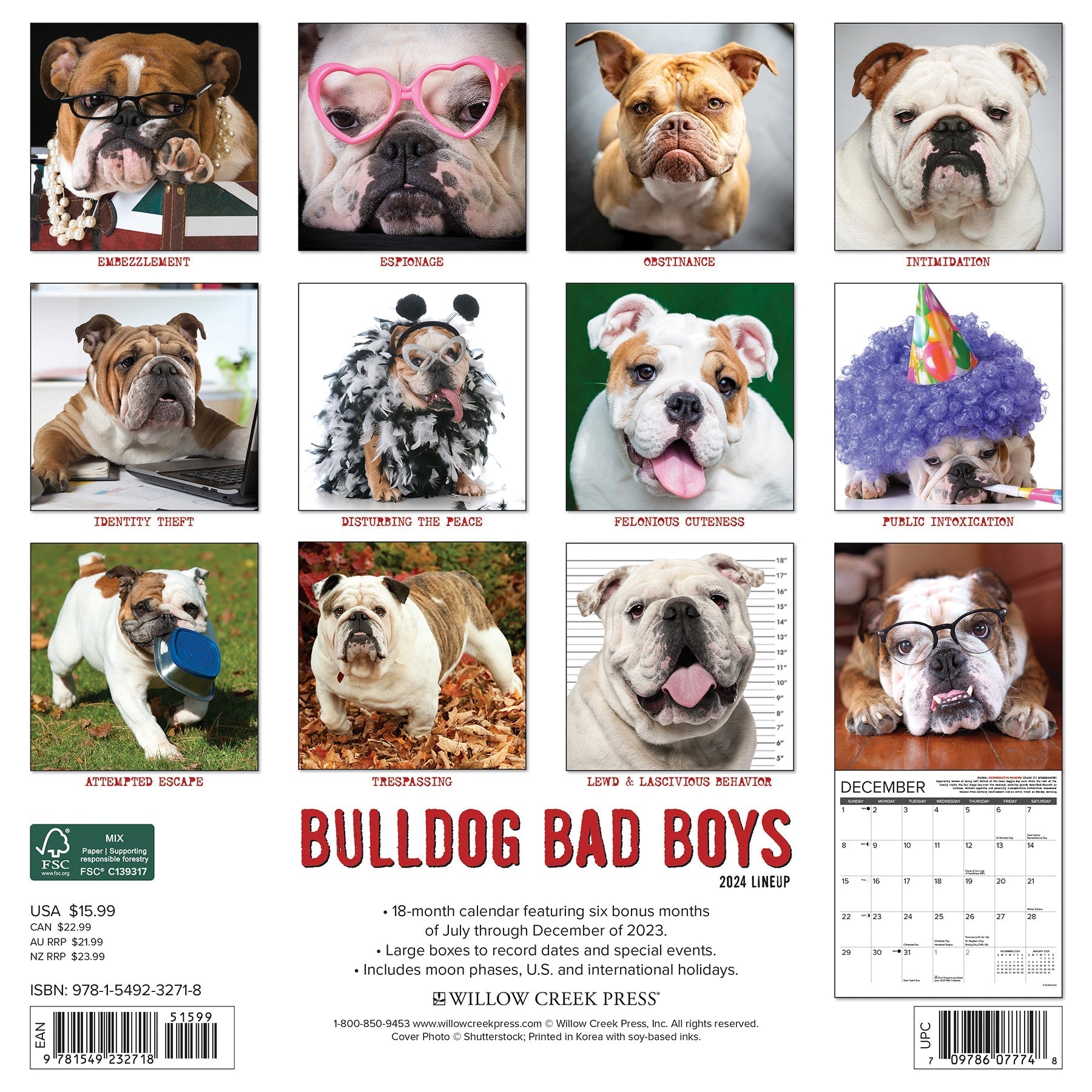 2024 Bulldog Bad Boys - Wall Calendar