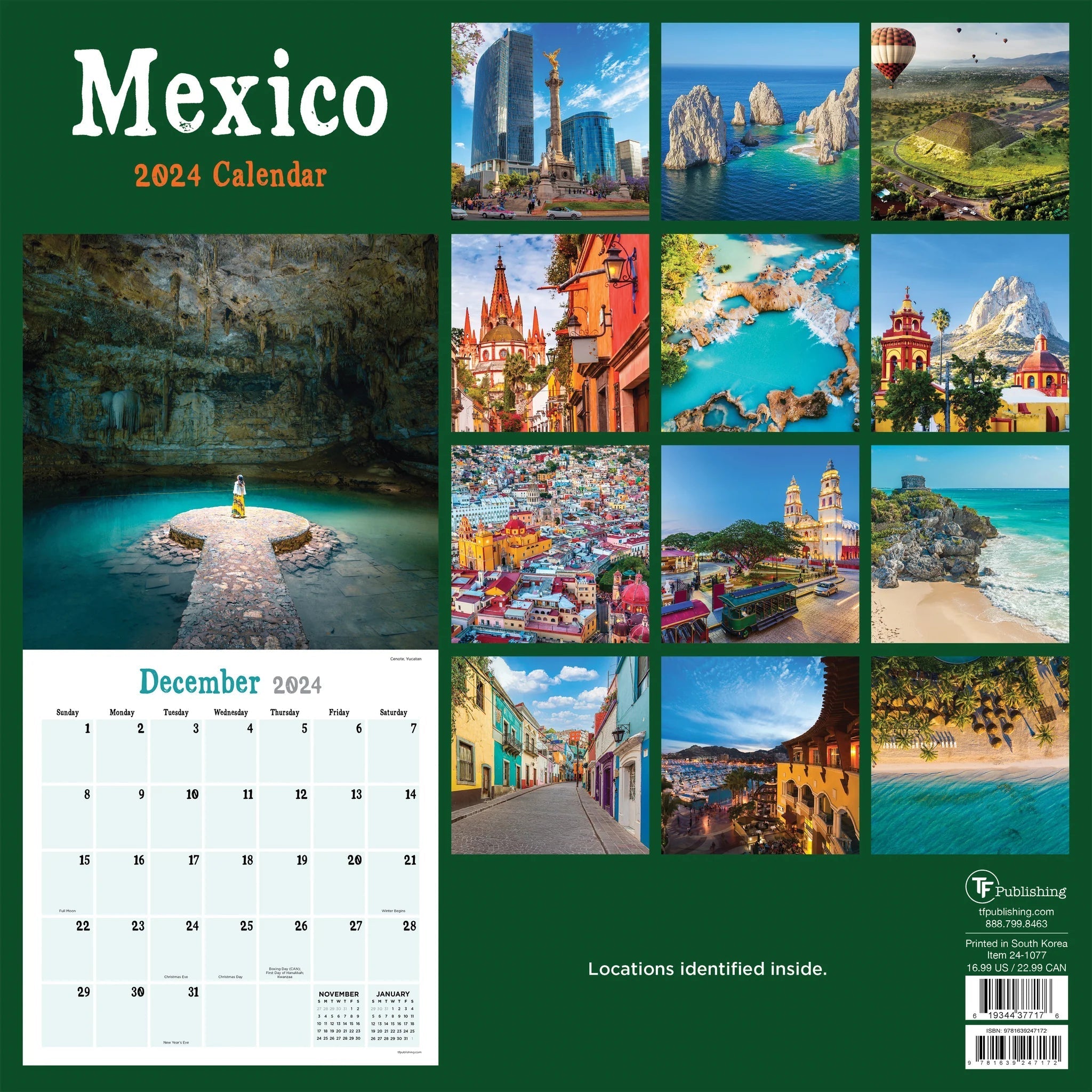 2024 Mexico (by TF Publishing) - Square Wall Calendar