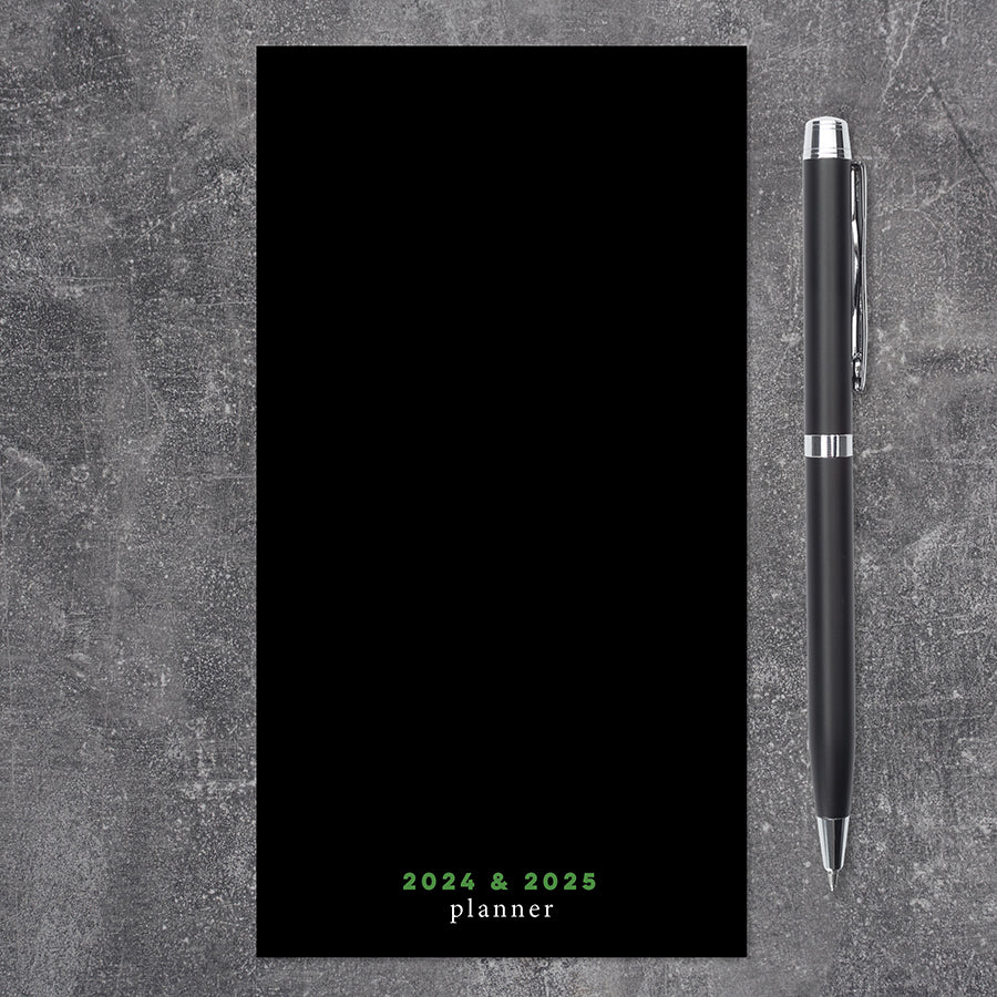 2024-2025 Simple Black - Small Monthly Pocket Diary/Planner