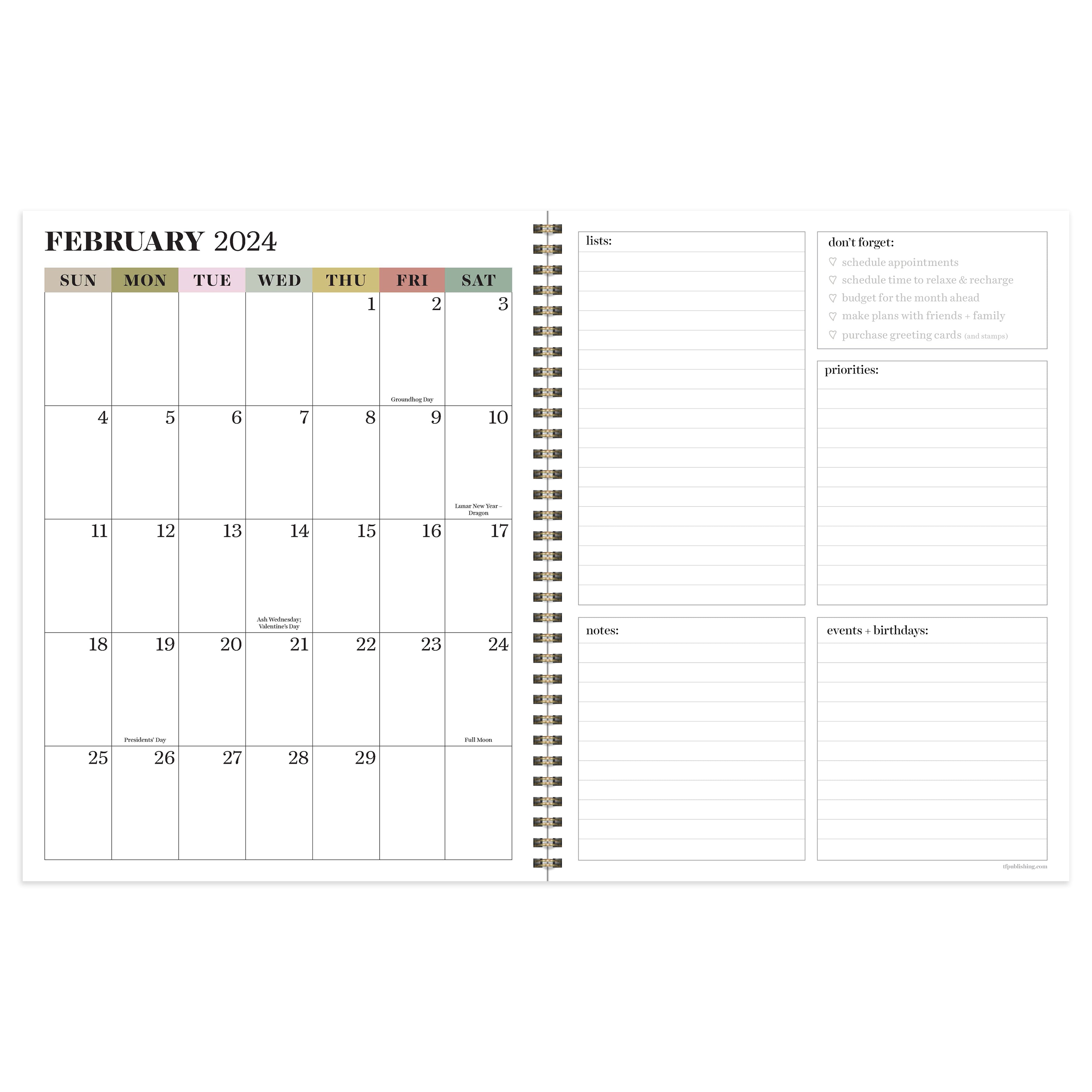 2024 New Year - Large Weekly, Monthly Diary/Planner