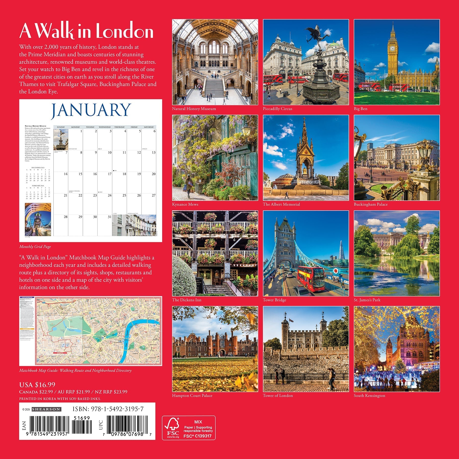 2024 A Walk in London - Wall Calendar