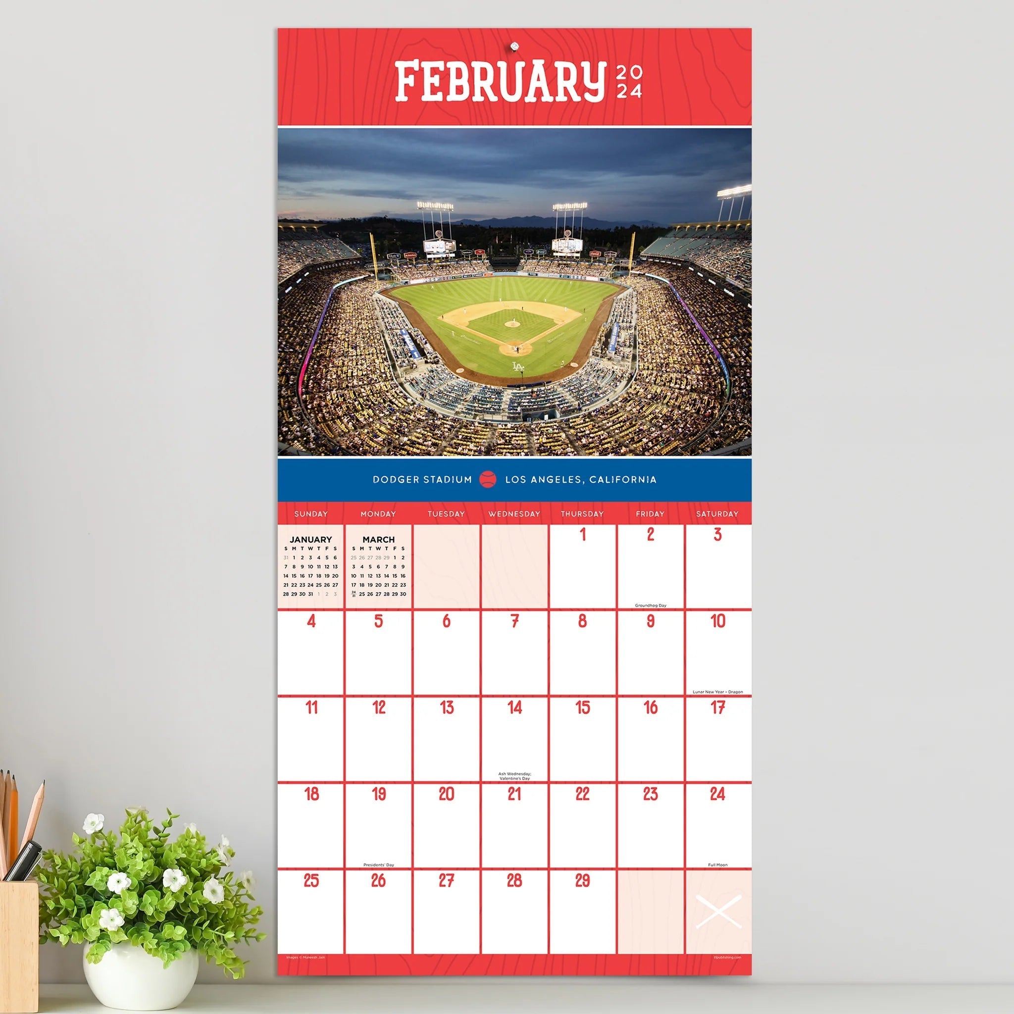 2024 Ballparks - Square Wall Calendar