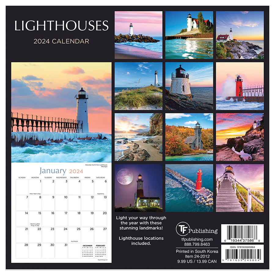 2024 Lighthouses - Mini Wall Calendar