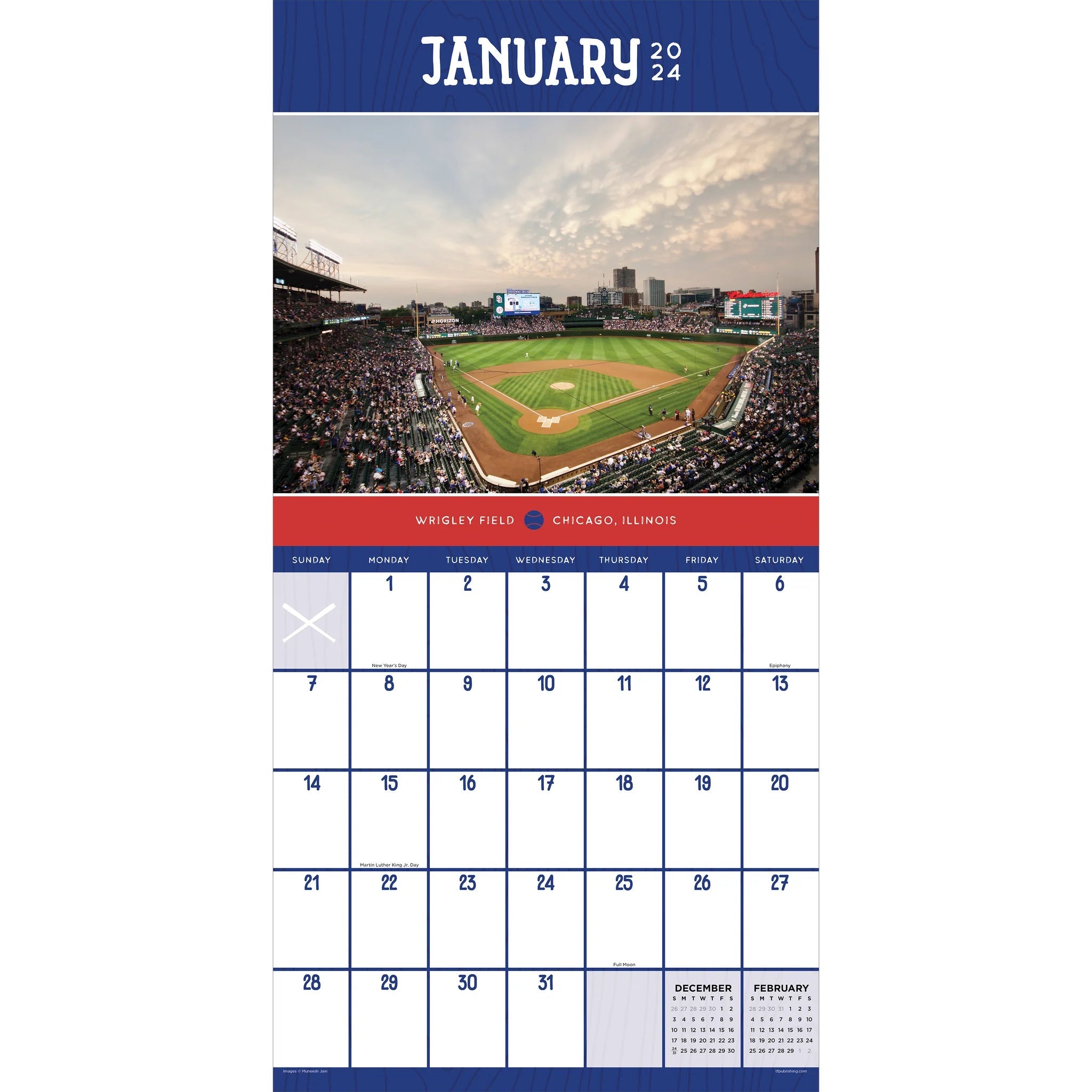 2024 Ballparks - Square Wall Calendar