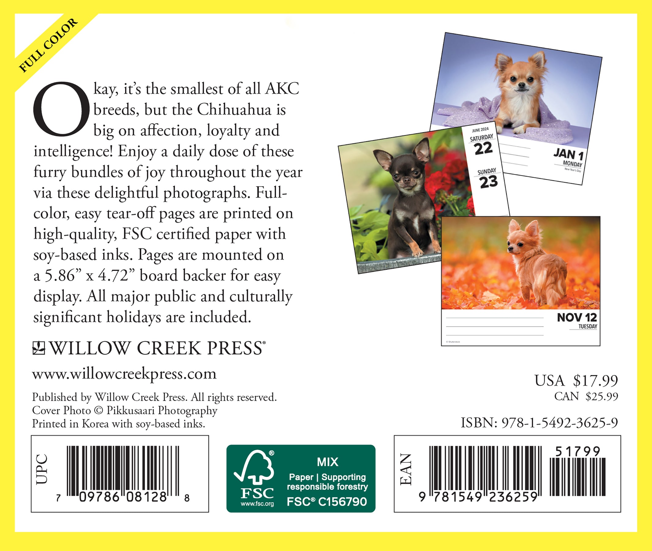 2024 Chihuahuas - Boxed Page A Day Calendar