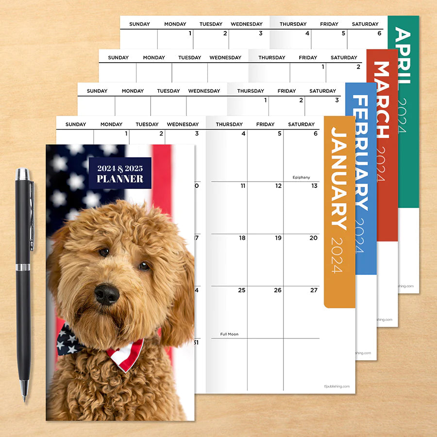 2024-2025A Doodle Dog - Small Monthly Pocket Diary/Planner