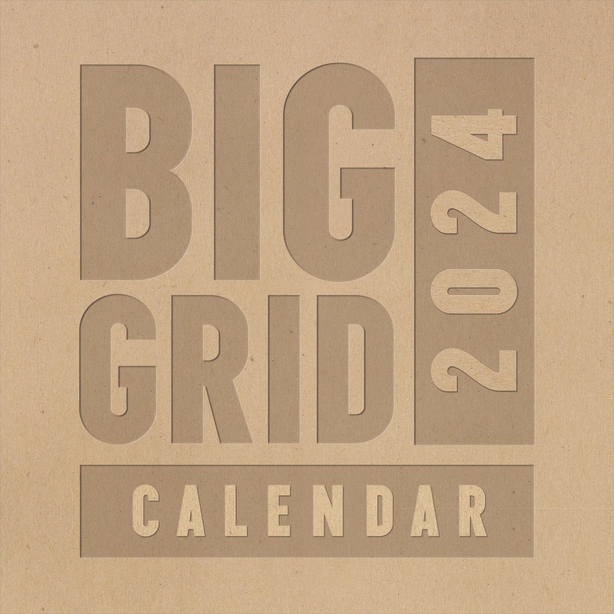 2024 Big Grid - Kraft - Square Wall Calendar