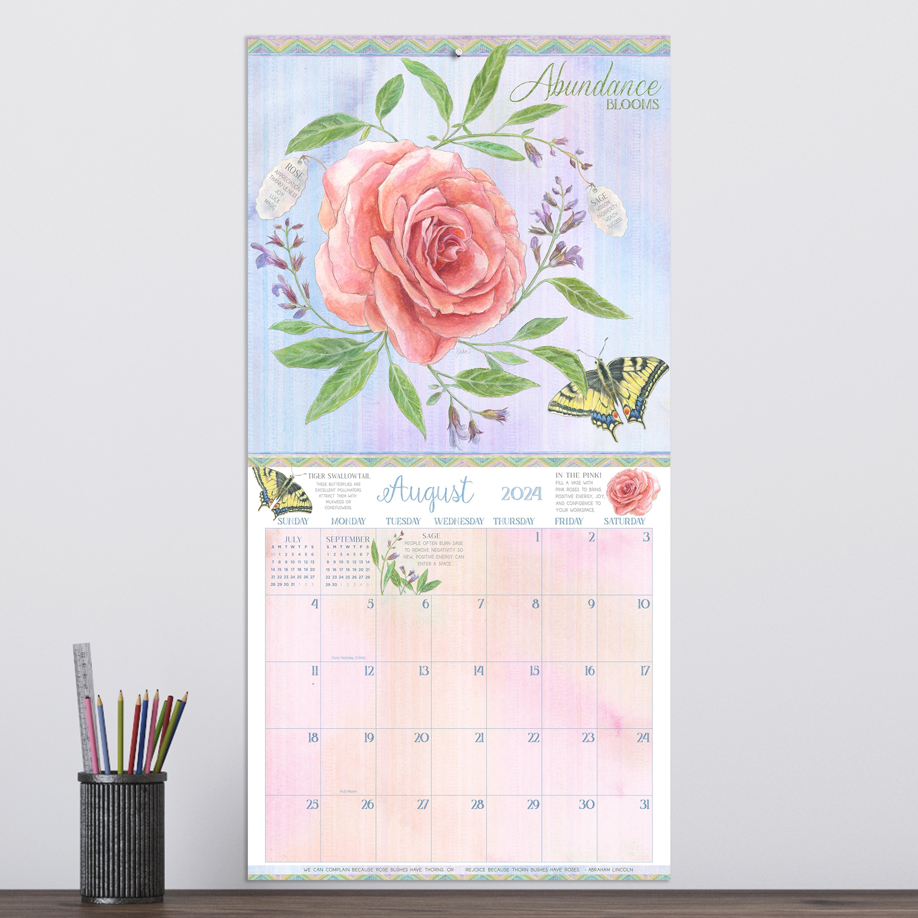 2024 The Language of Flowers - Square Wall Calendar