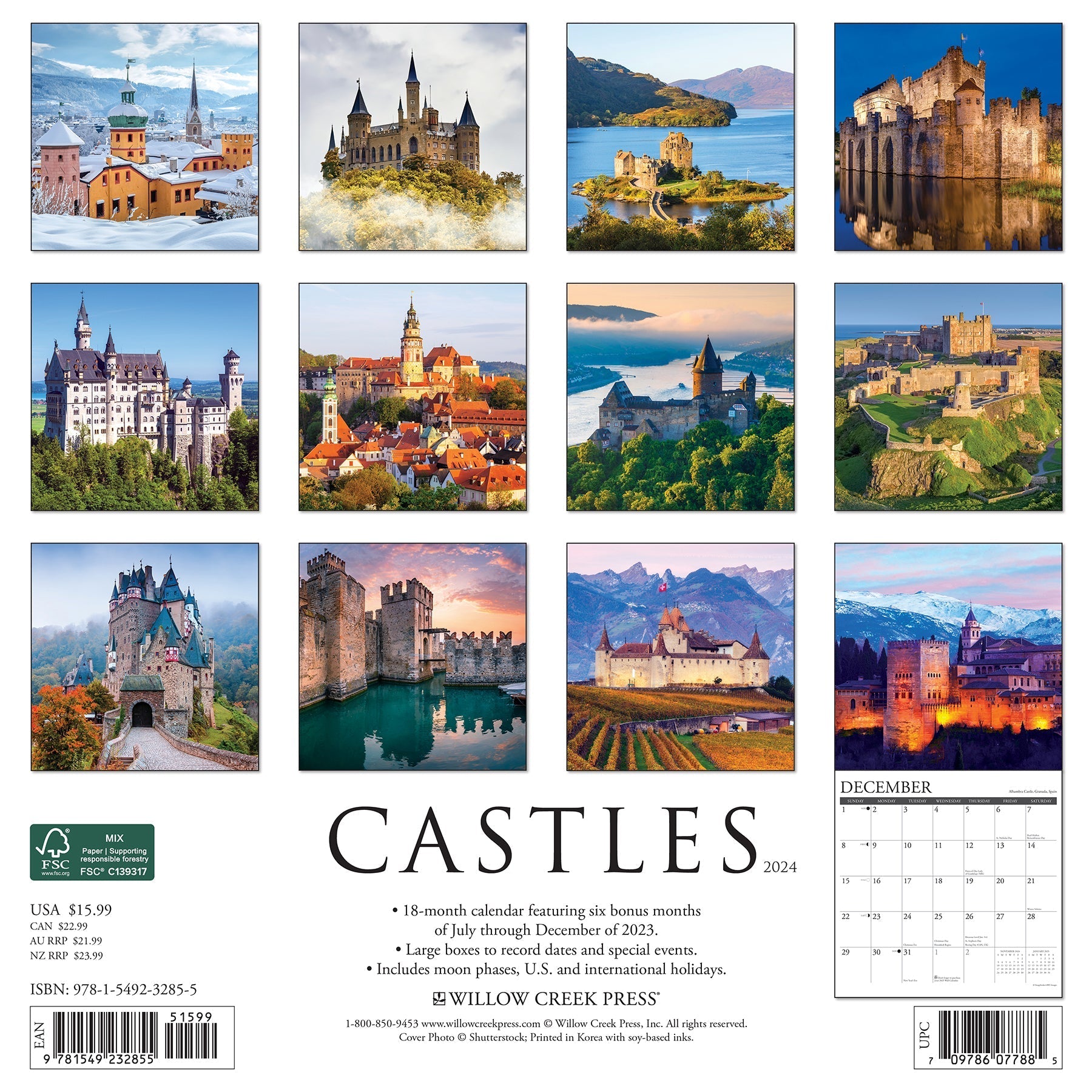 2024 Castles - Wall Calendar