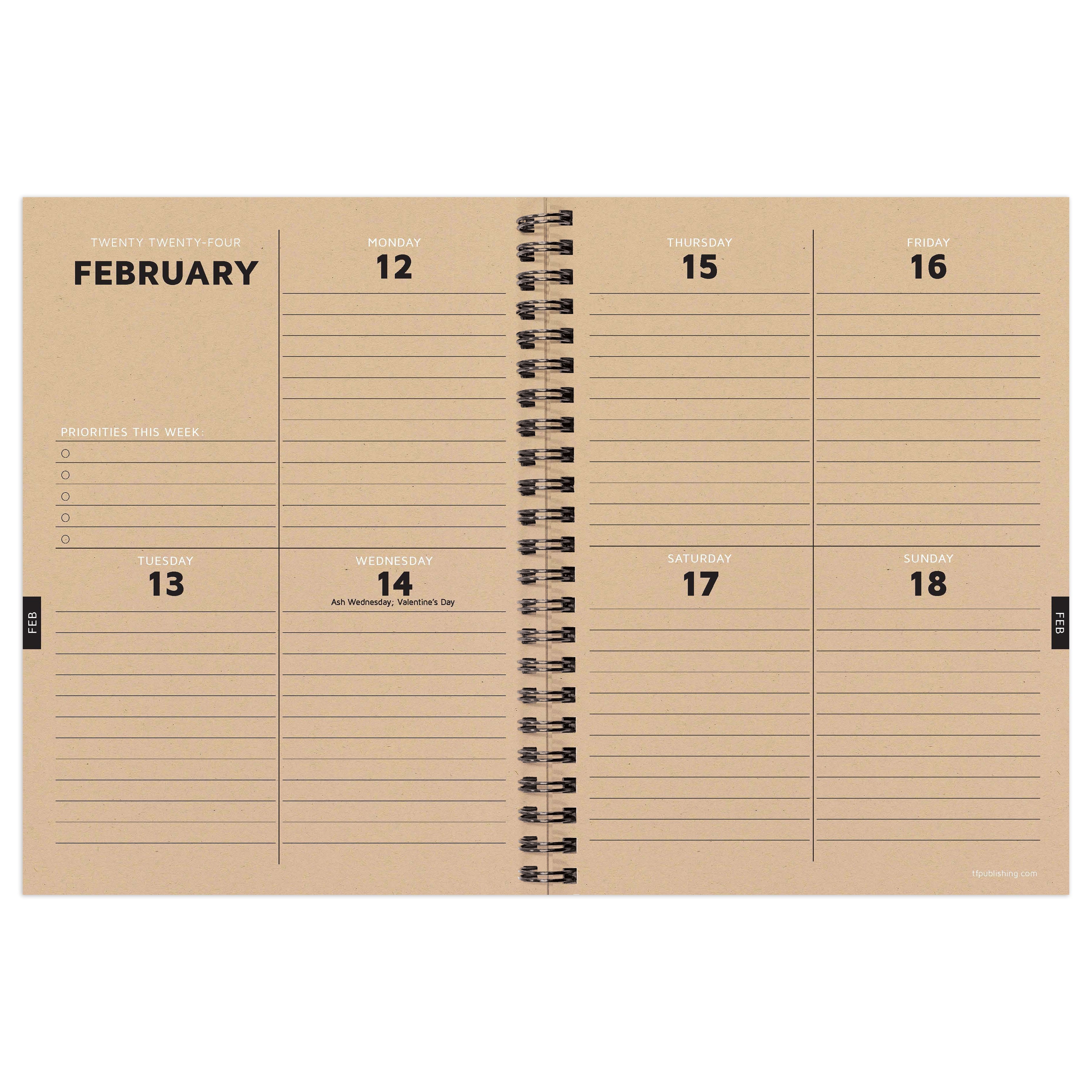 2024 Blue Blocked - Medium Weekly, Monthly Diary/Planner