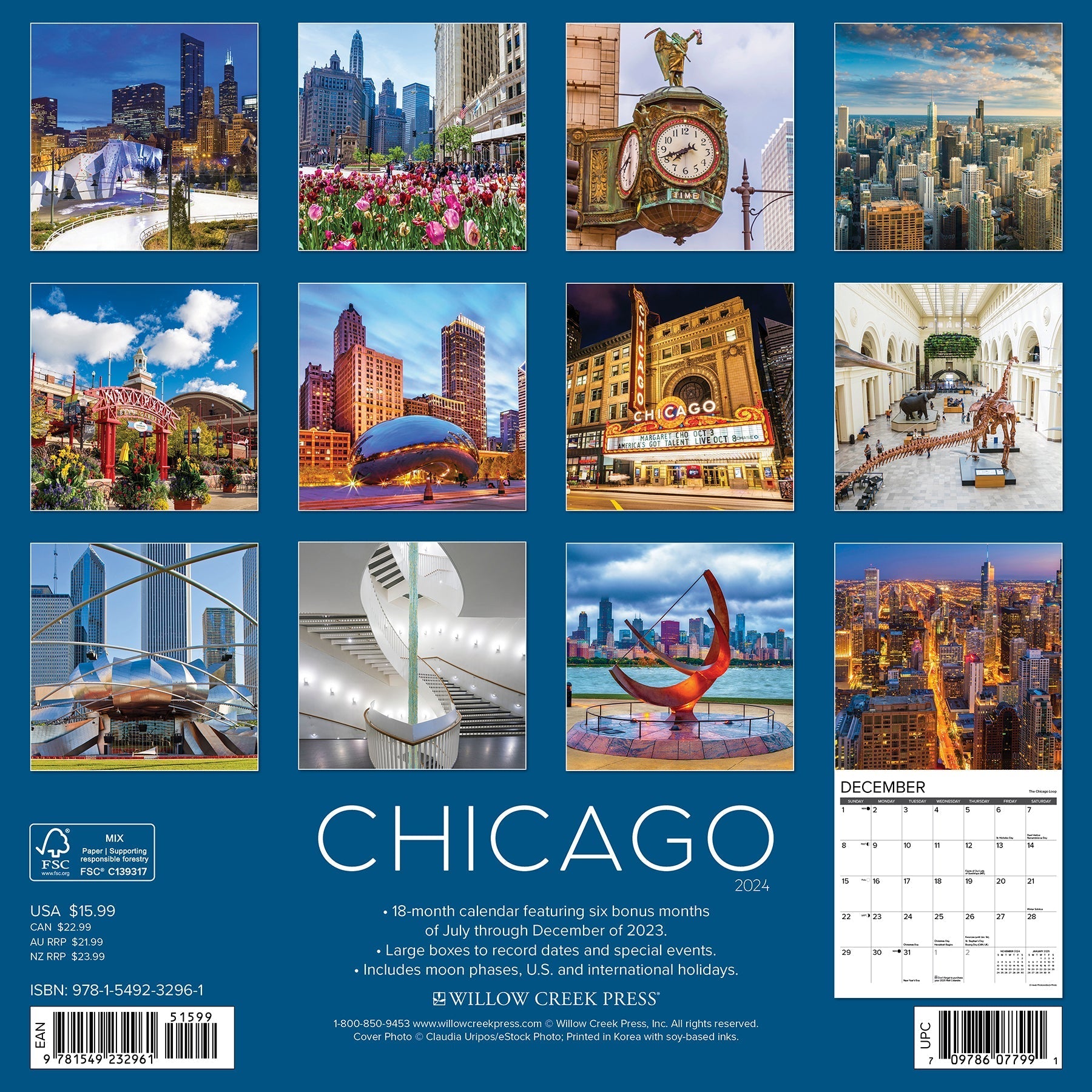 2024 Chicago (by Willow Creek) - Wall Calendar