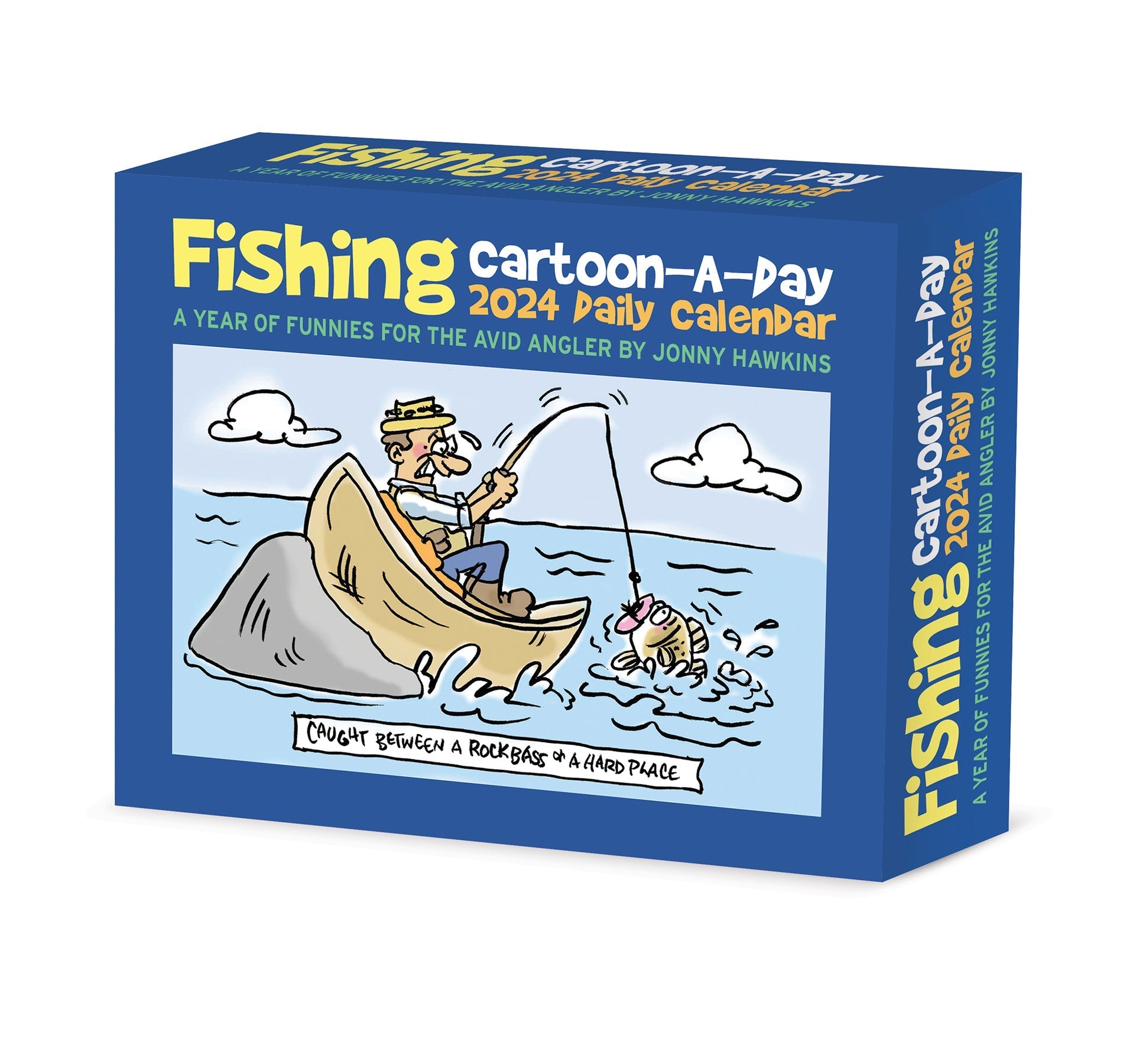 2024 Fishing Cartoon-A-Day by Jonny Hawkins - Boxed Page A Day Calendar