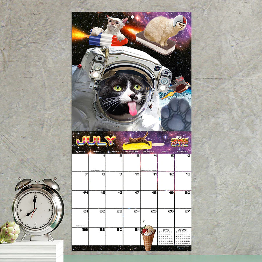 2024 Space Cats - Mini Wall Calendar