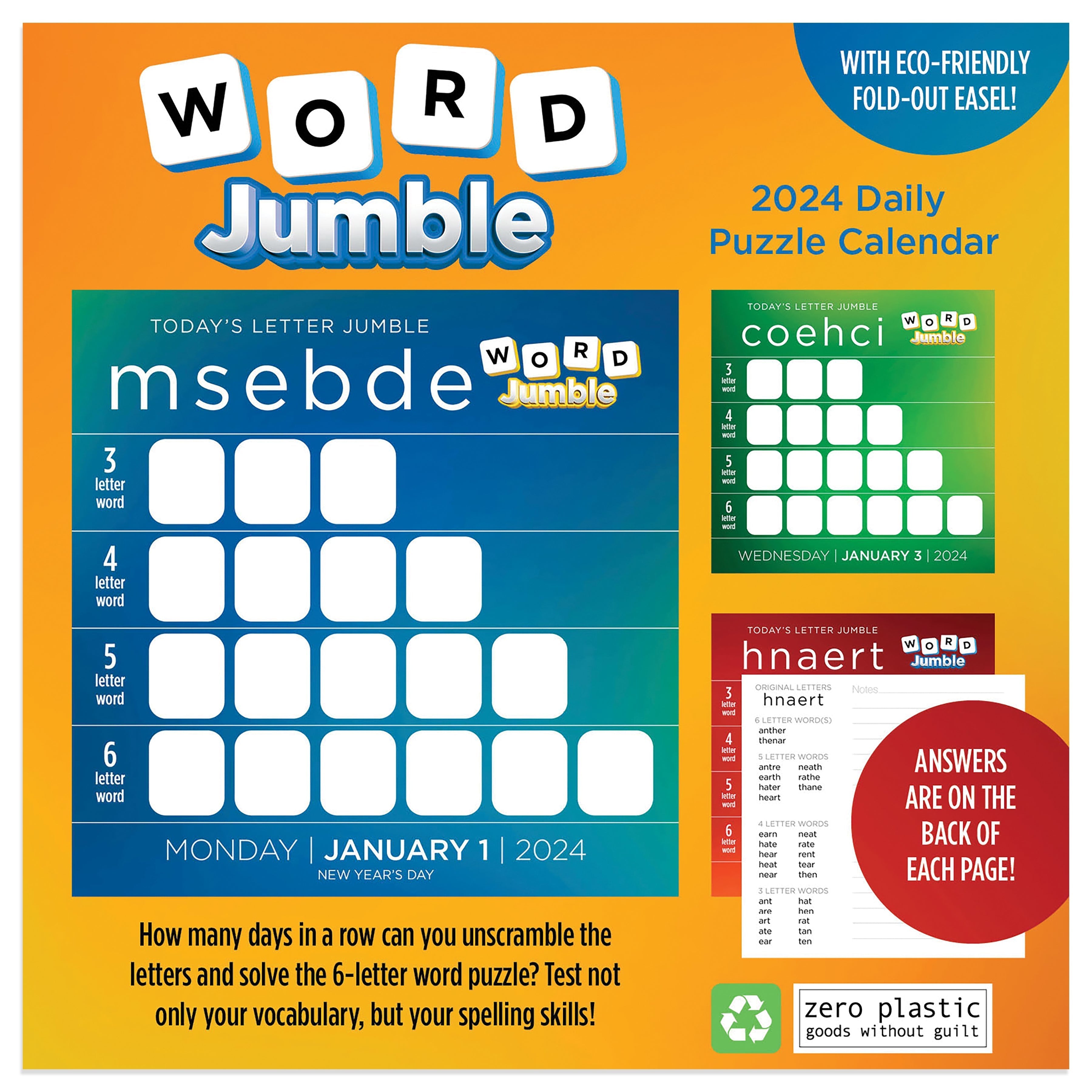 2024 Word Jumble - Daily Boxed Page-A-Day  Calendar