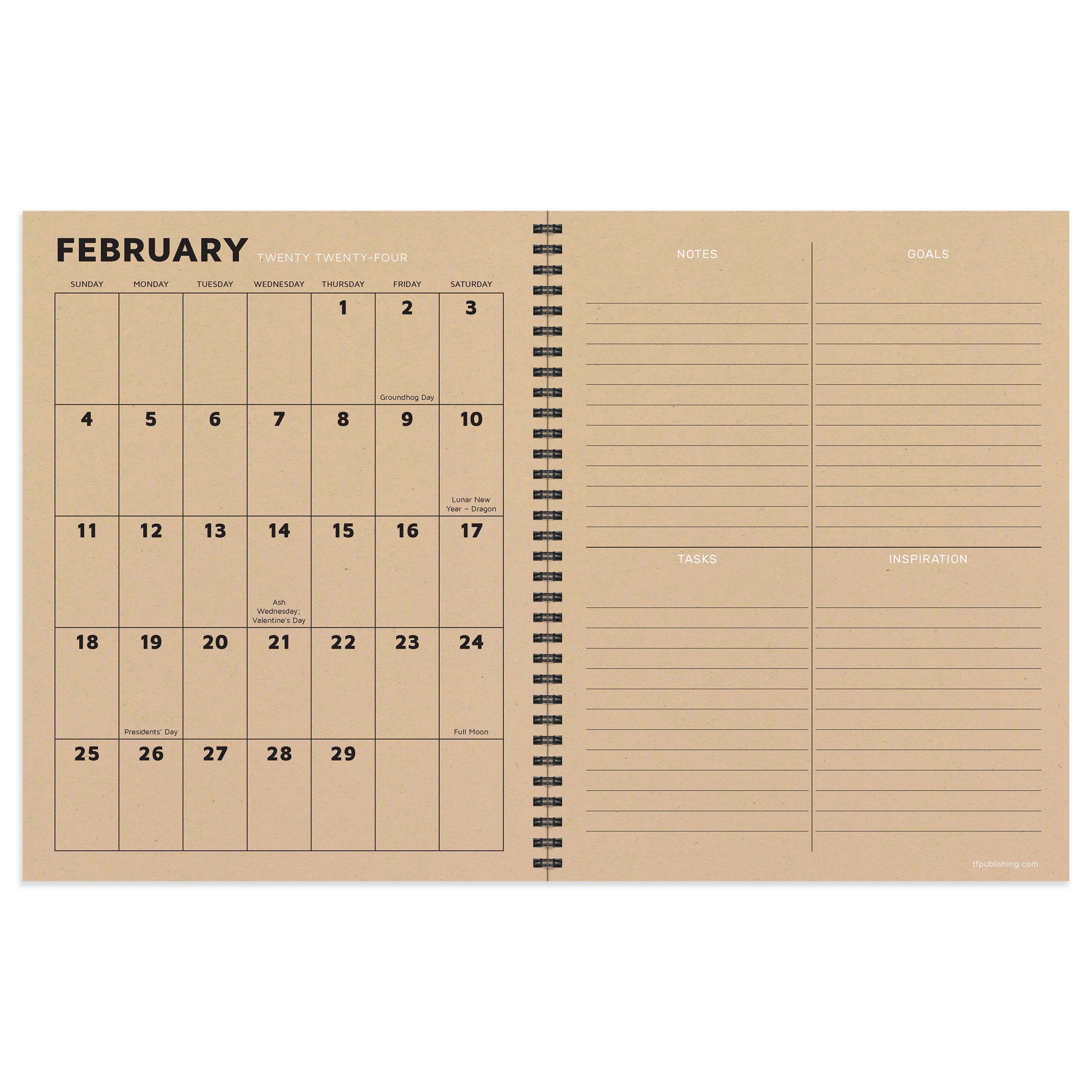 2024 Basic Rows - Large Weekly, Monthly Diary/Planner