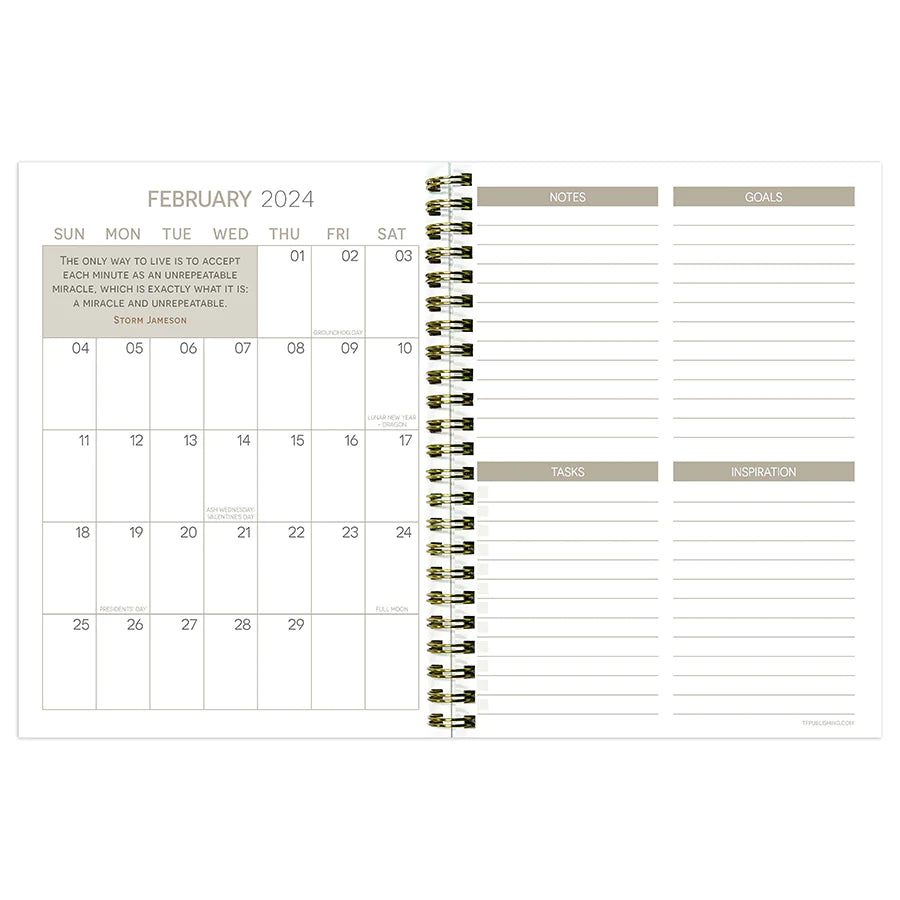 2024 Stone & Marble - Medium Weekly, Monthly Diary/Planner