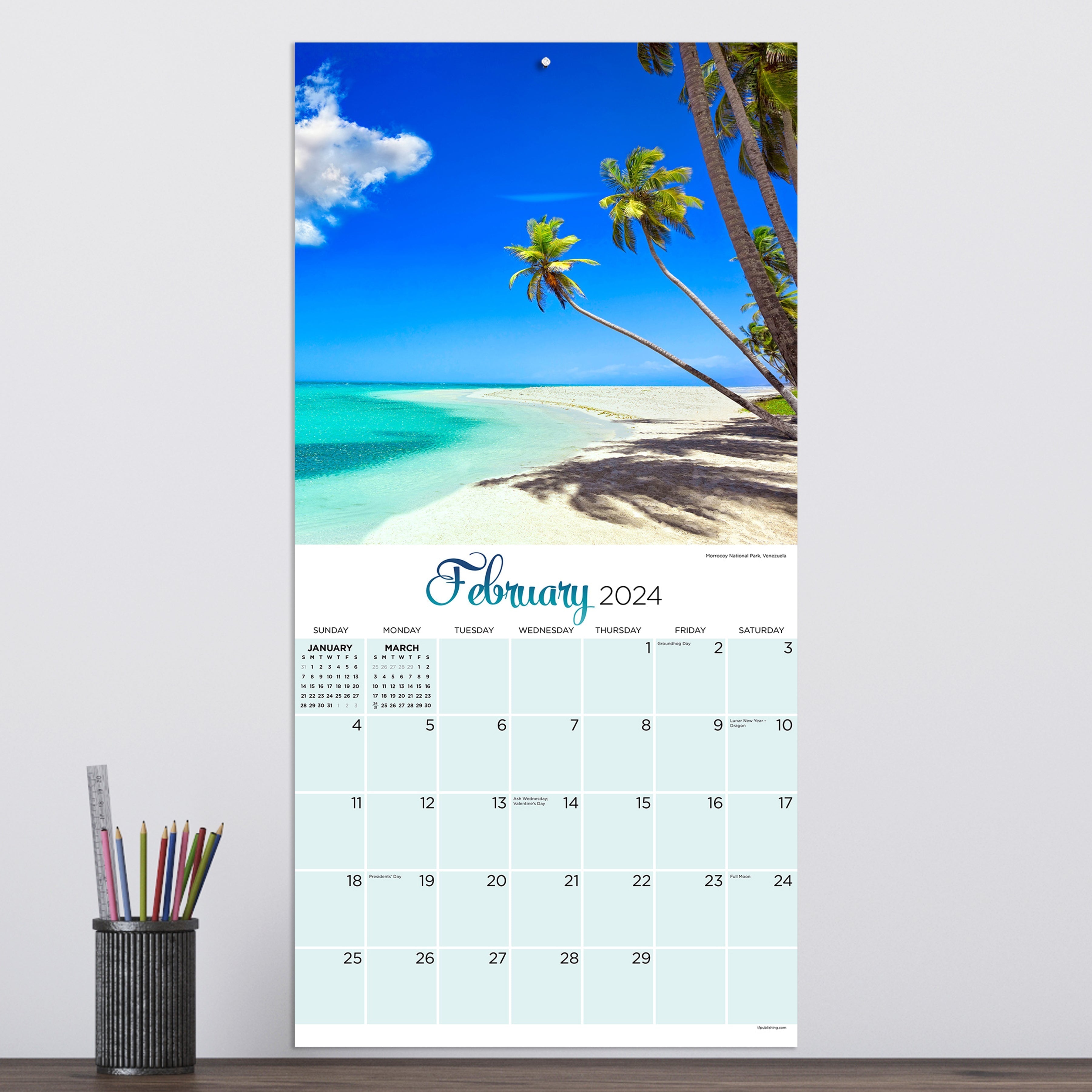 2024 Tropical Beaches - Square Wall Calendar