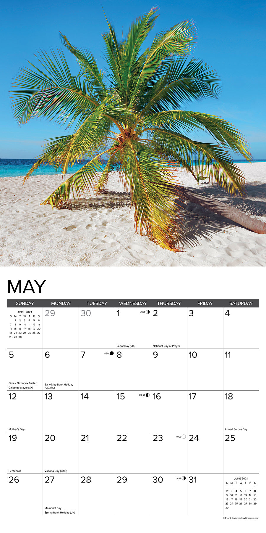 2024 Beaches - Wall Calendar