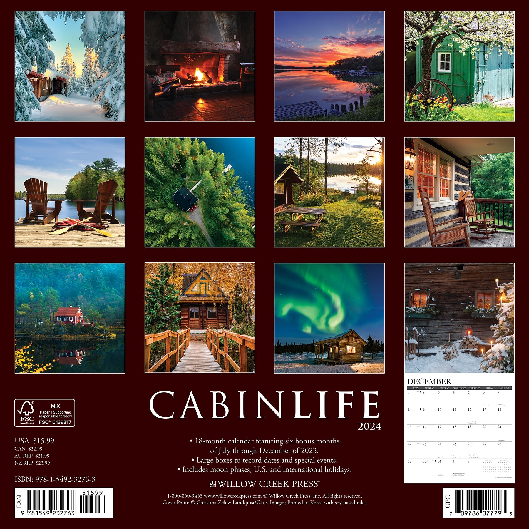 2024 Cabinlife - Wall Calendar