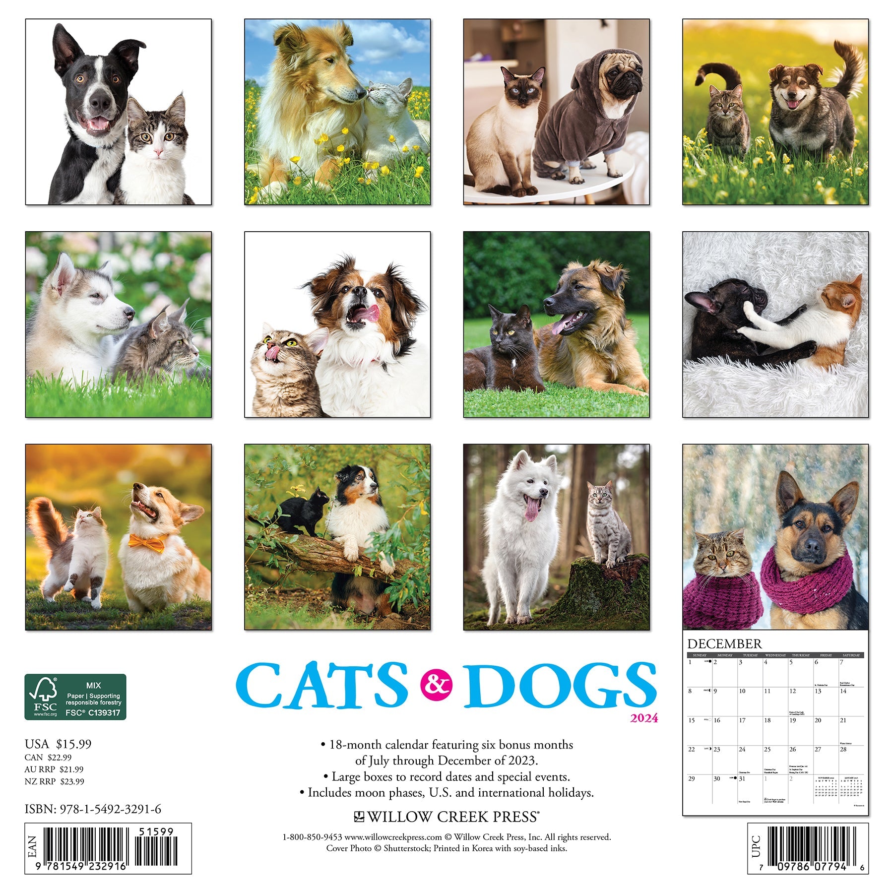 2024 Cats & Dogs - Wall Calendar