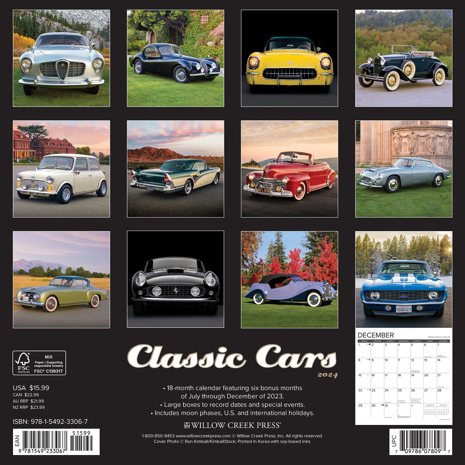 2024 Classic Cars - Wall Calendar