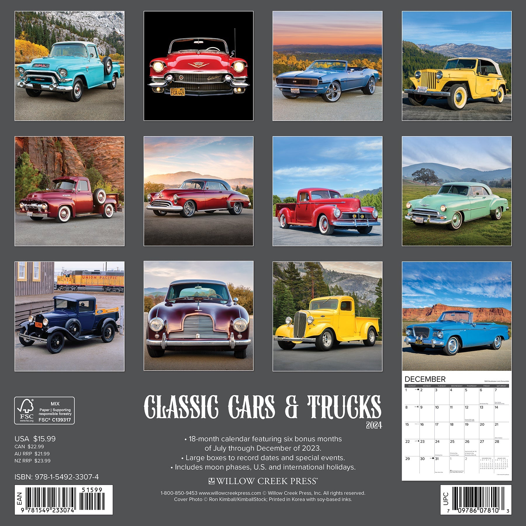 2024 Classic Cars & Trucks - Wall Calendar