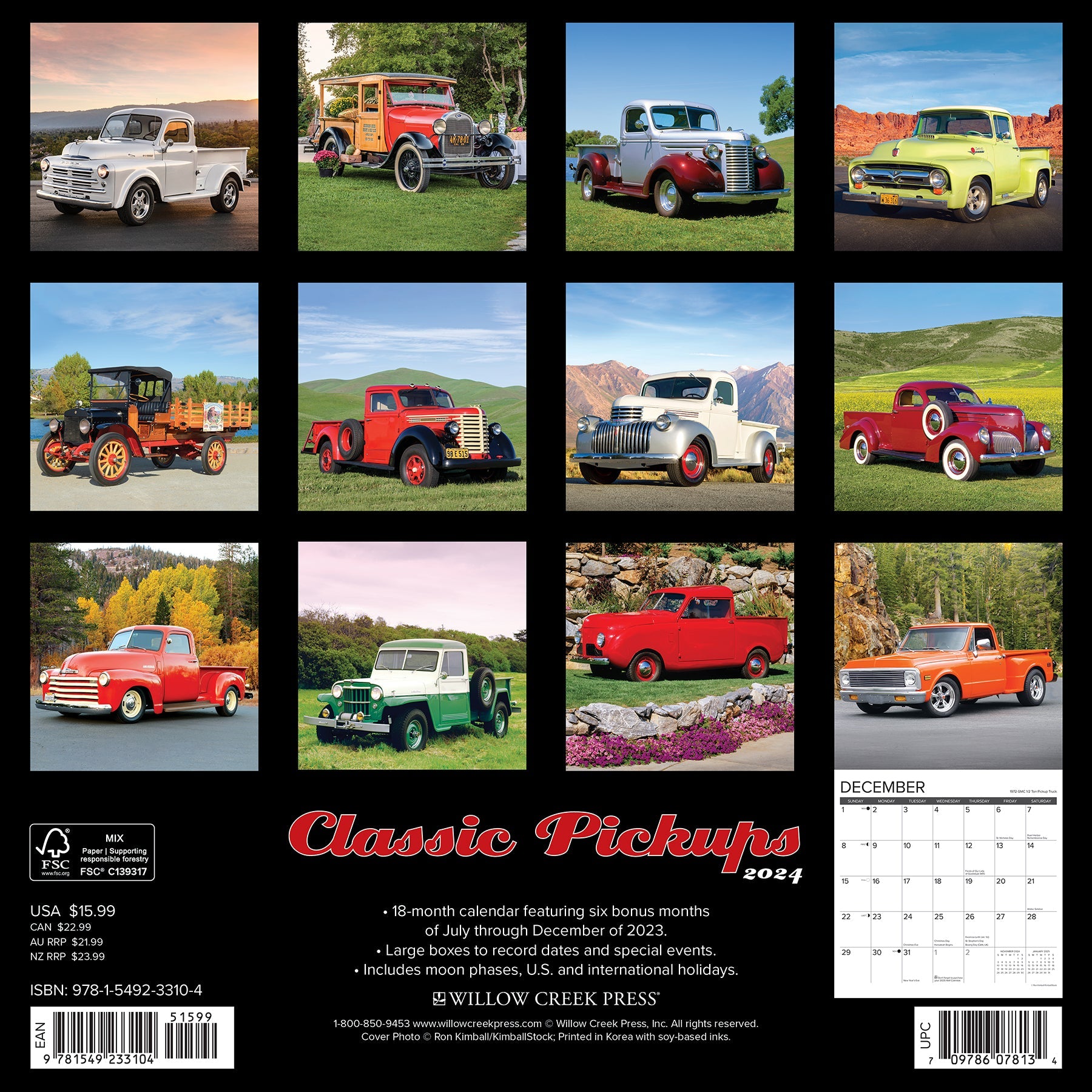 2024 Classic Pickups - Wall Calendar