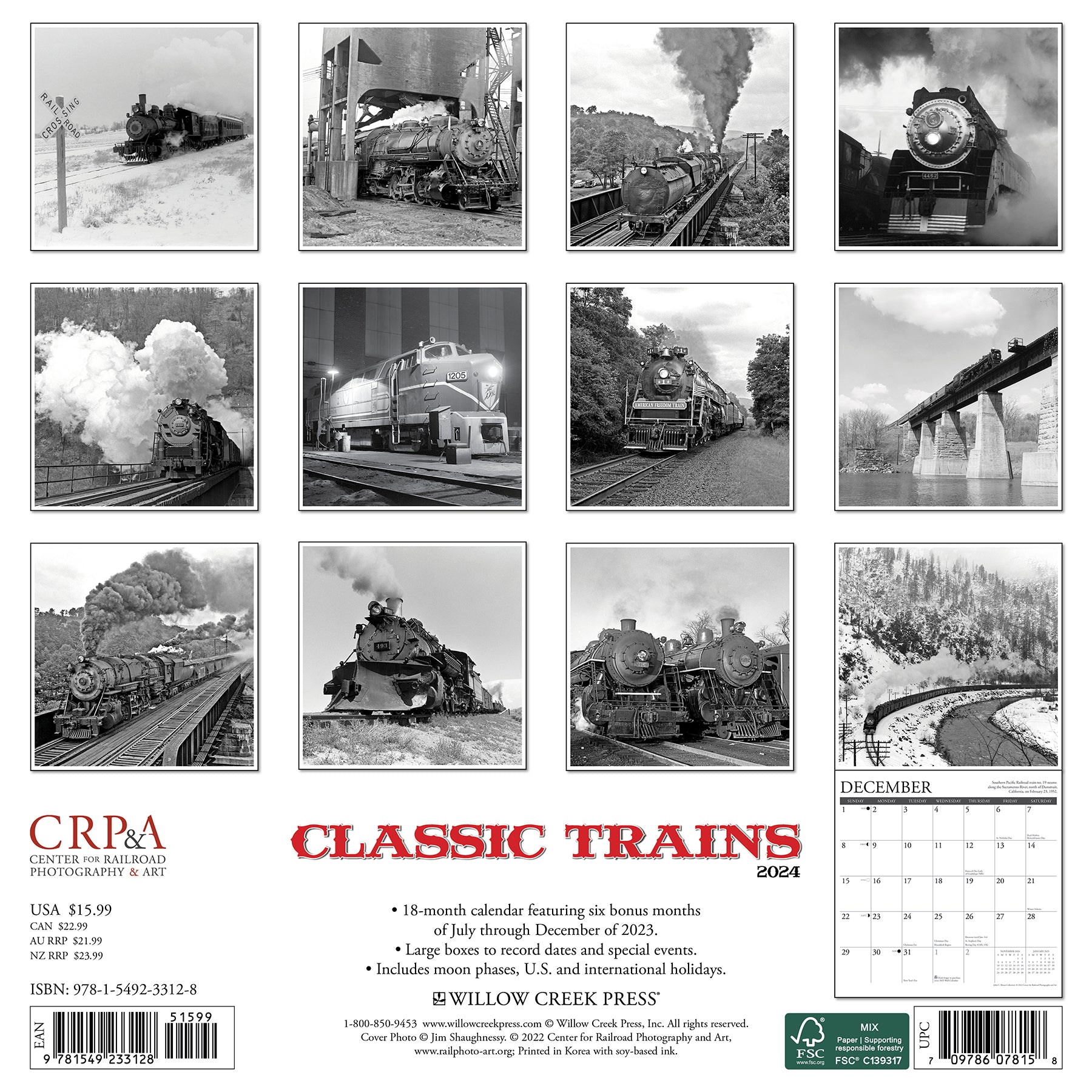 2024 Classic Trains - Wall Calendar