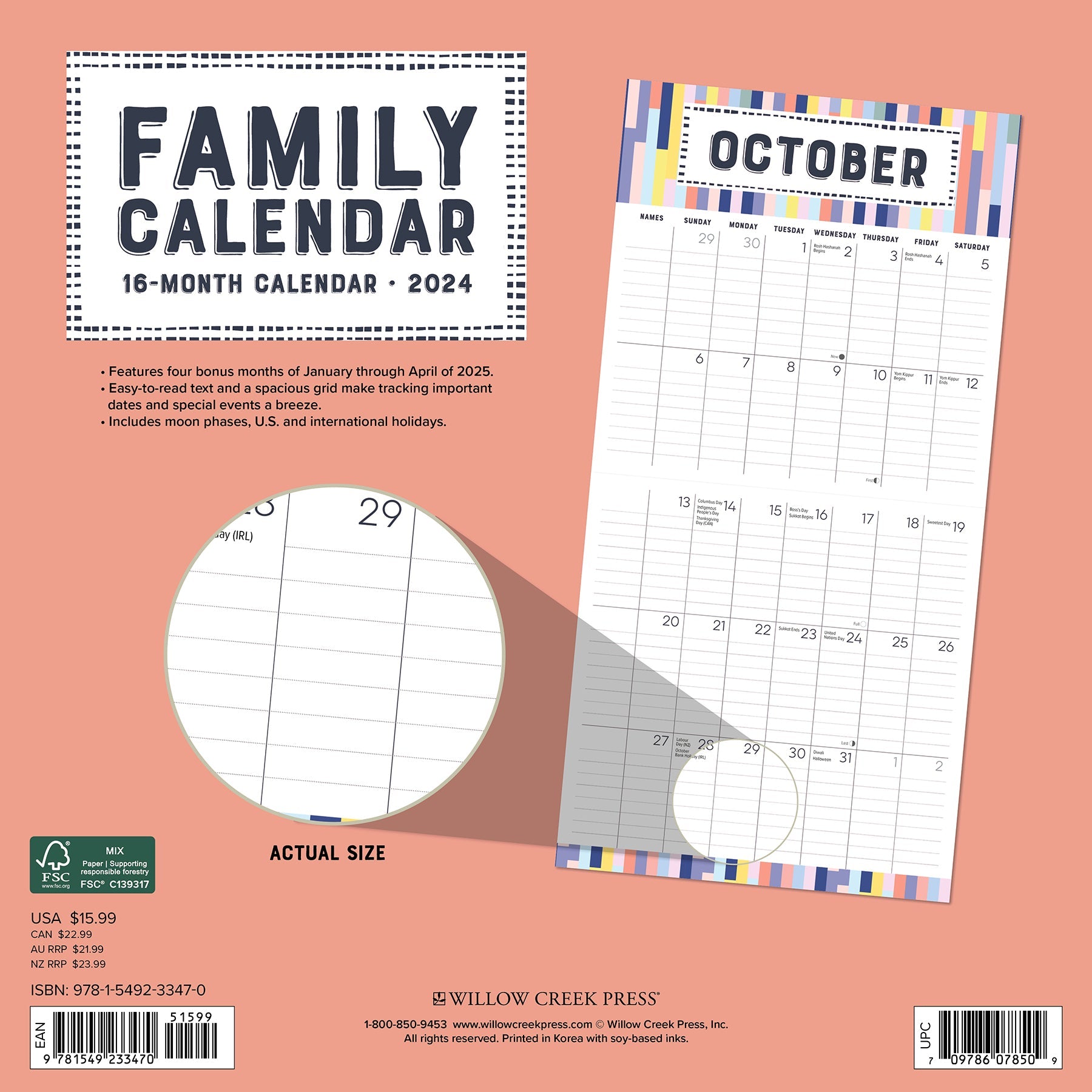 2024 Family Planner Wall Calendar