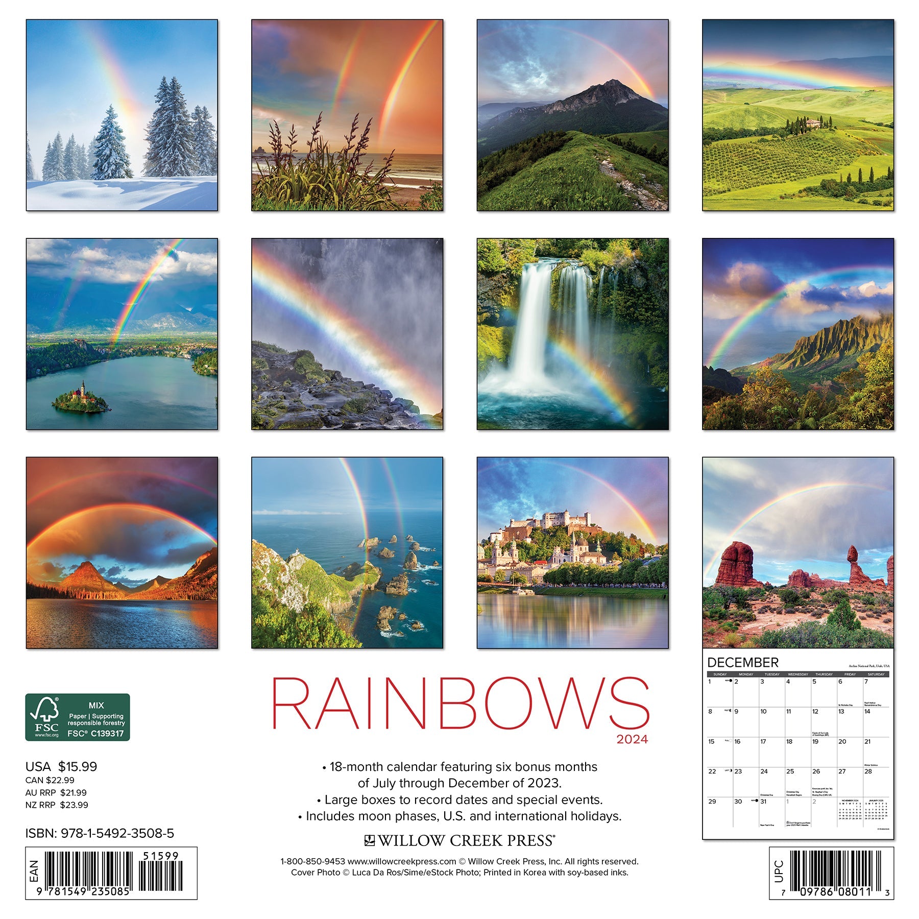 2024 Rainbows - Wall Calendar