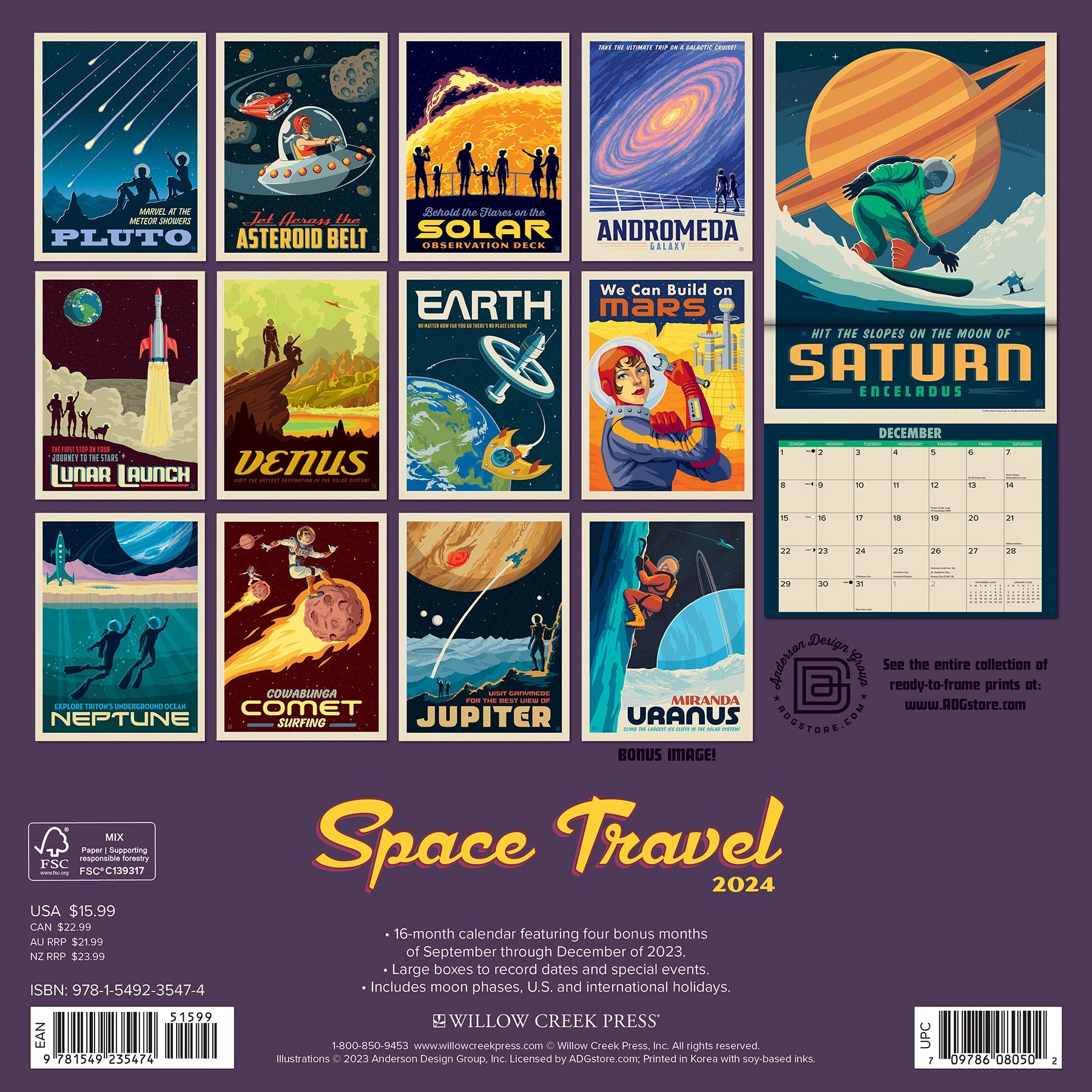 2024 Space Travel - Wall Calendar