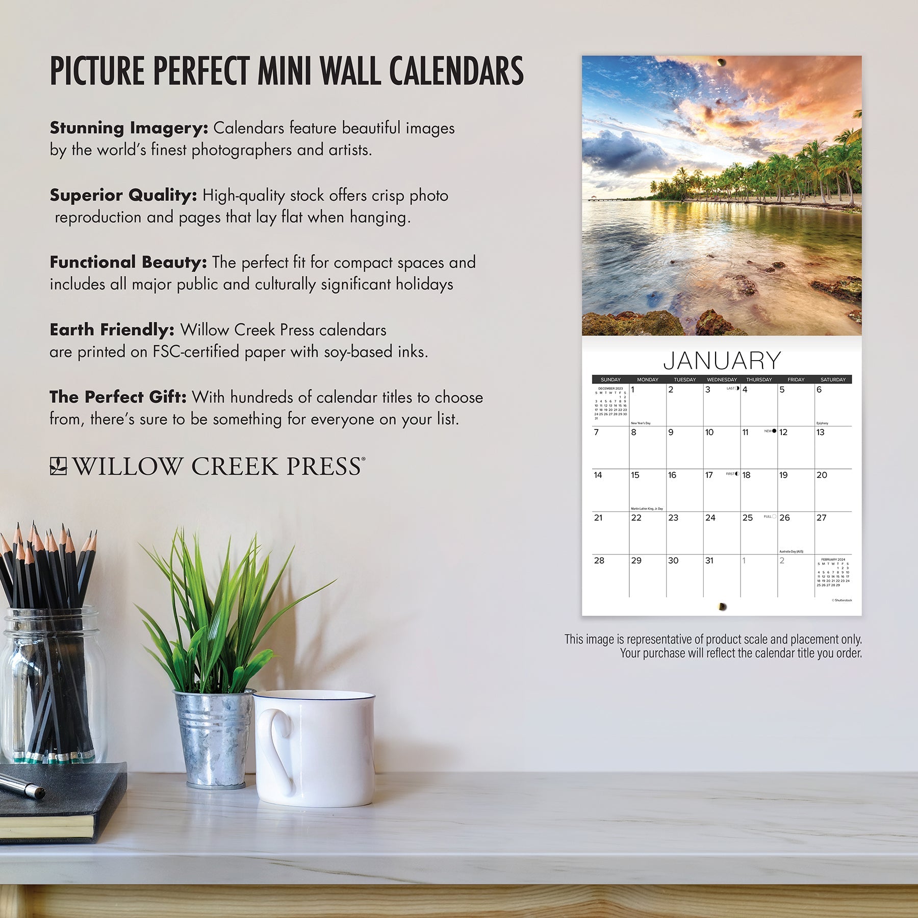 2024 Beaches - Mini Wall Calendar
