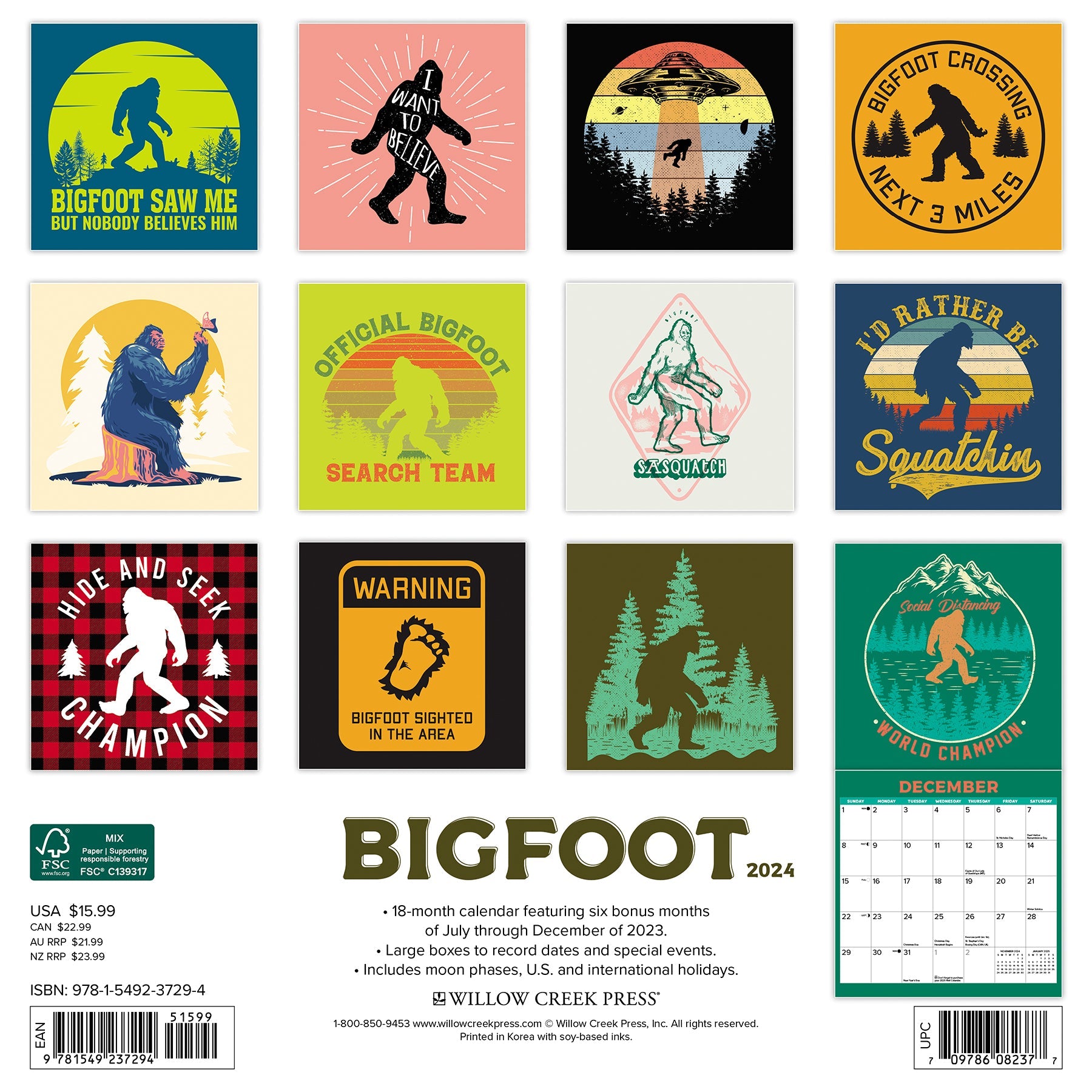 2024 Bigfoot - Wall Calendar