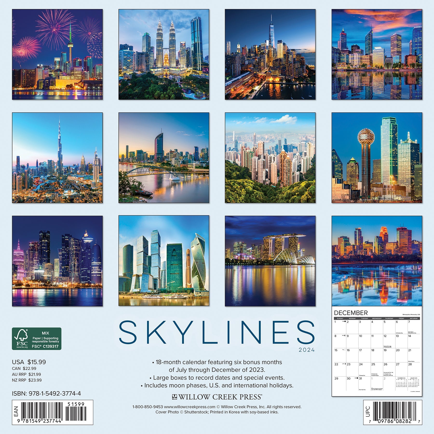 2024 Skylines - Wall Calendar