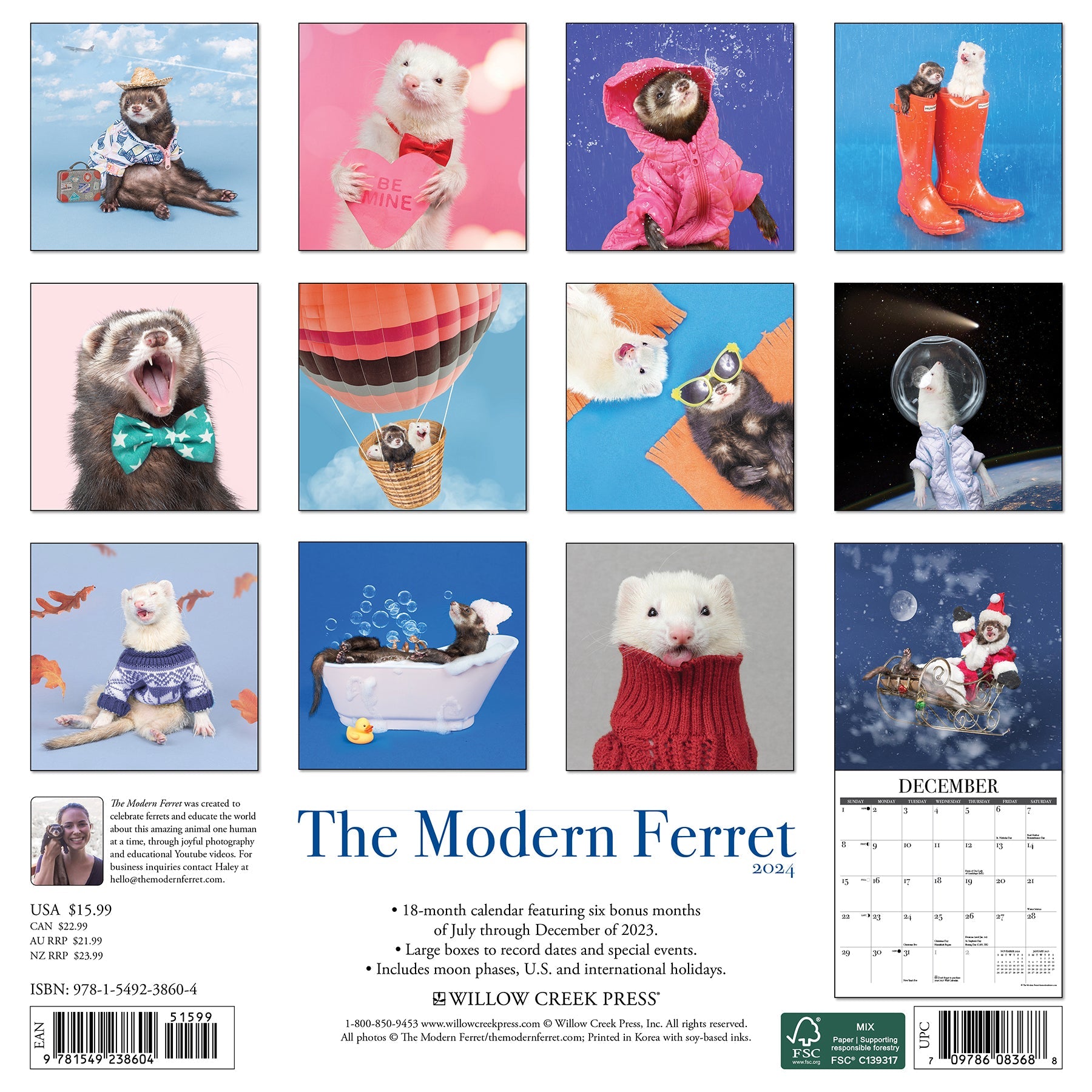 2024 Modern Ferret - Wall Calendar