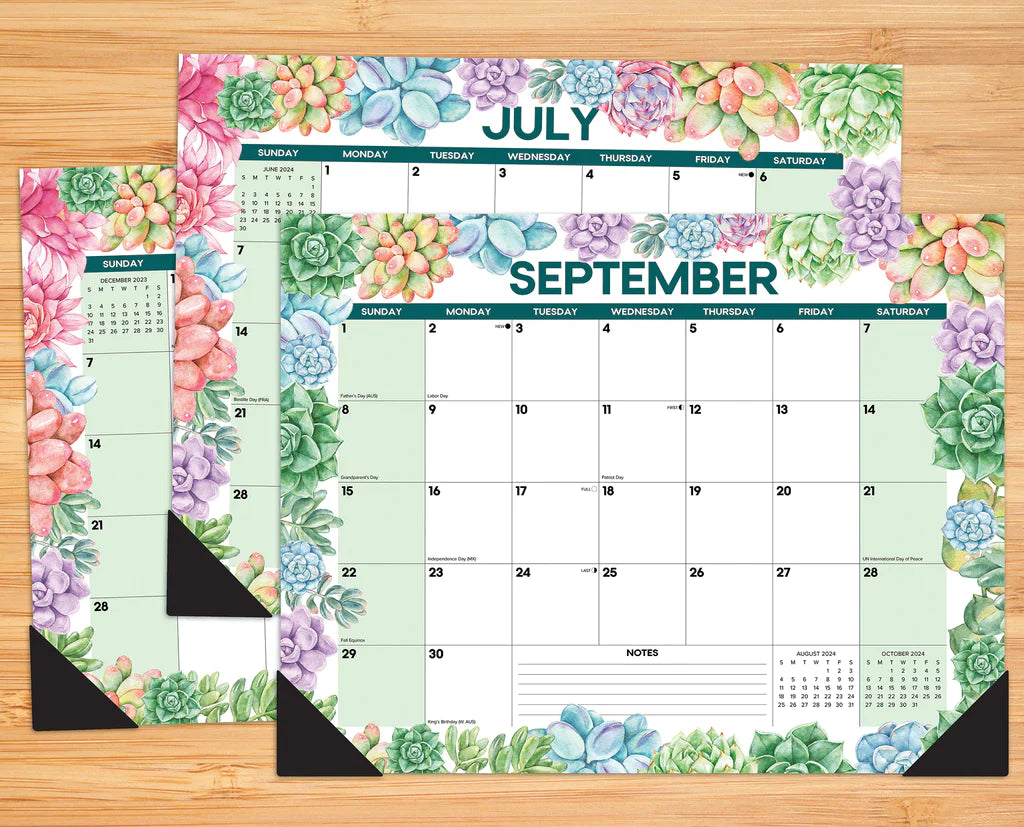 2024 Succulent - Monthly Large Desk Pad