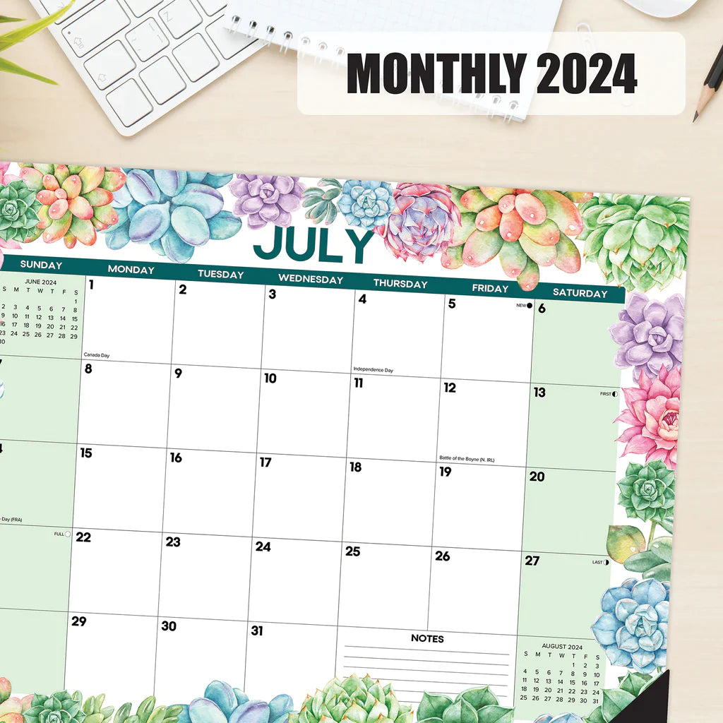 2024 Succulent - Monthly Large Desk Pad