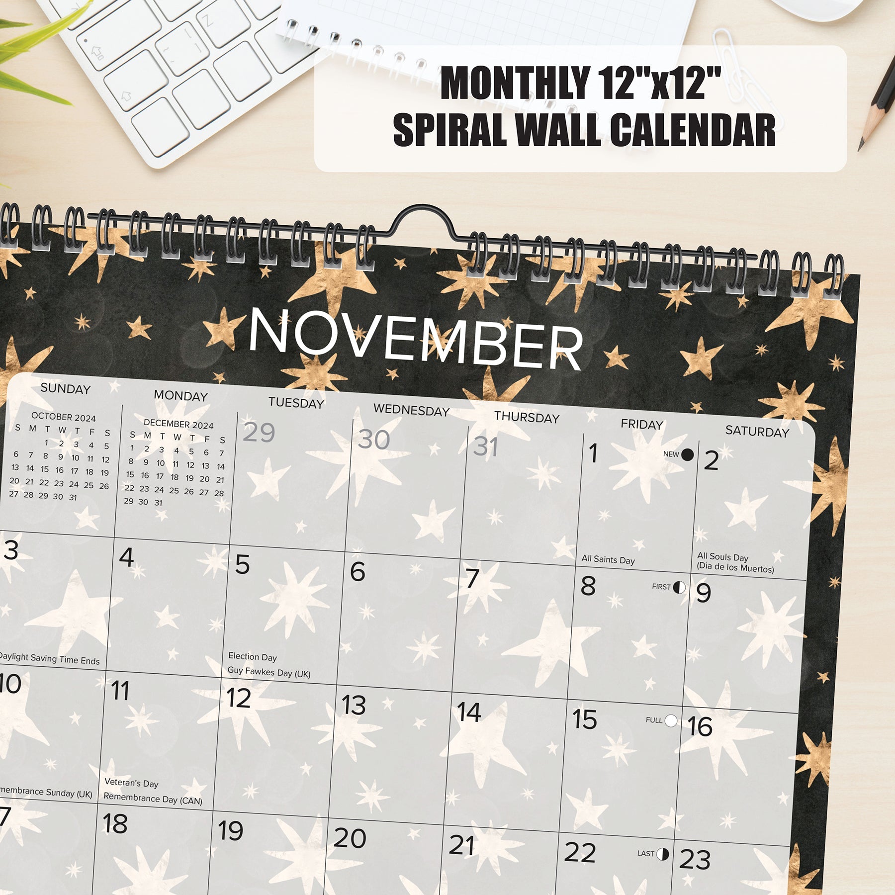 2024 Starry Night Spiral  - Wall Calendar