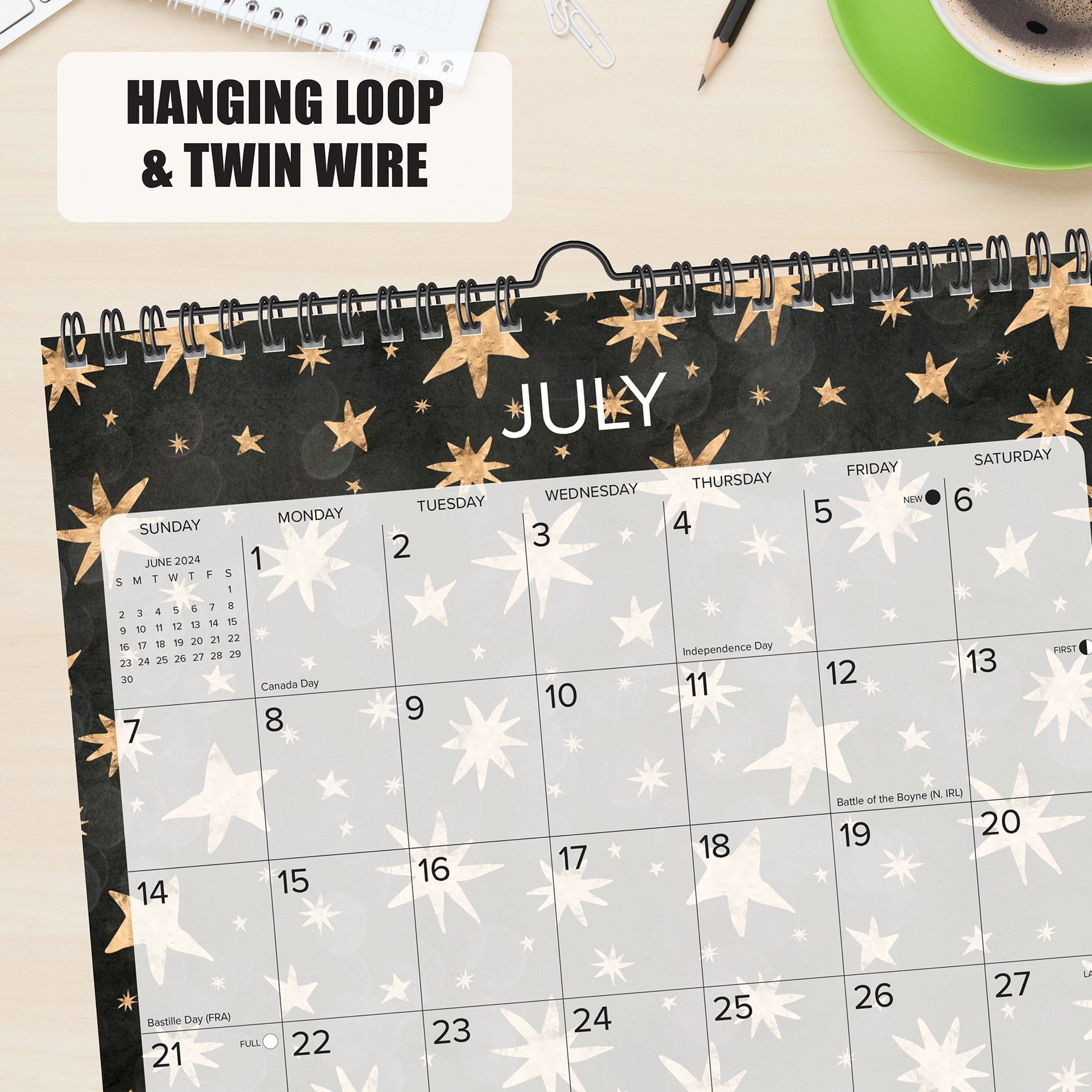 2024 Starry Night Spiral  - Wall Calendar