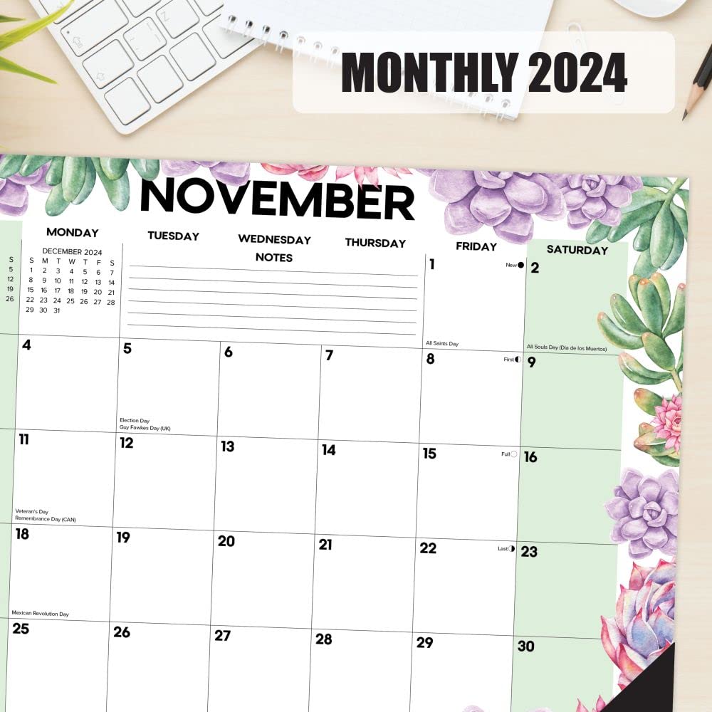 2024 Succulents - Monthly Medium Desk Pad