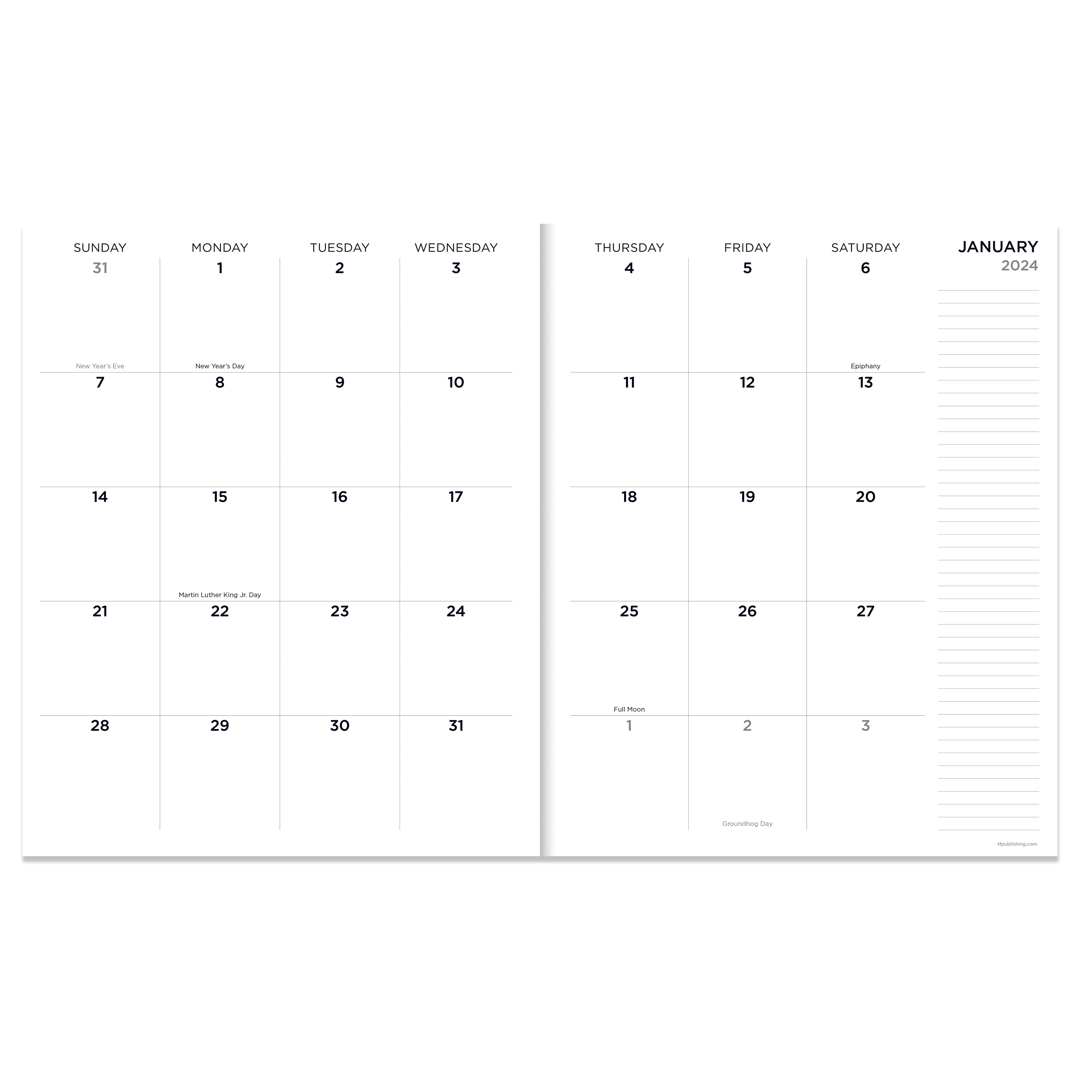 2024 Denim - Large Monthly Diary/Planner