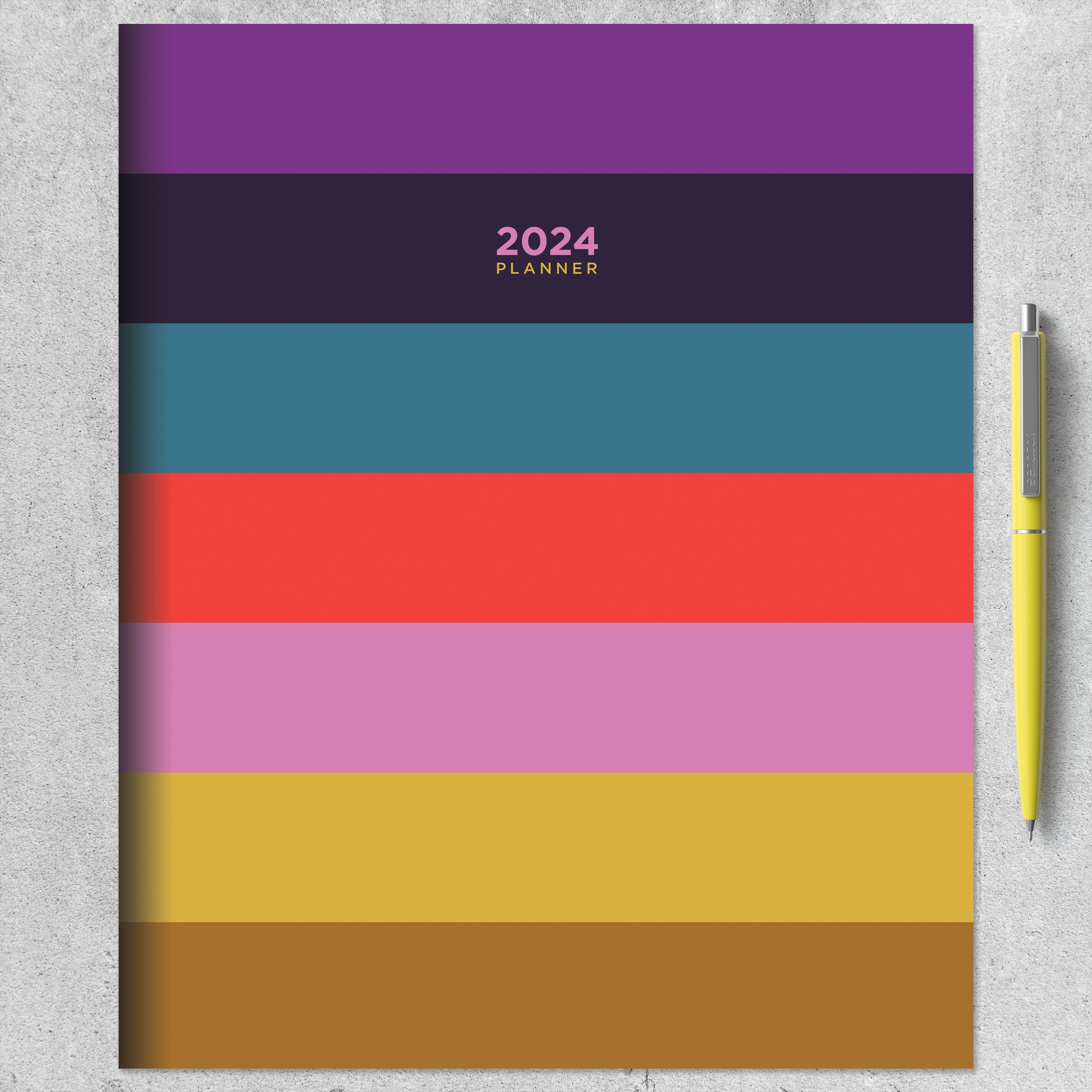 2024 Bali Stripe - Large Monthly Diary/Planner