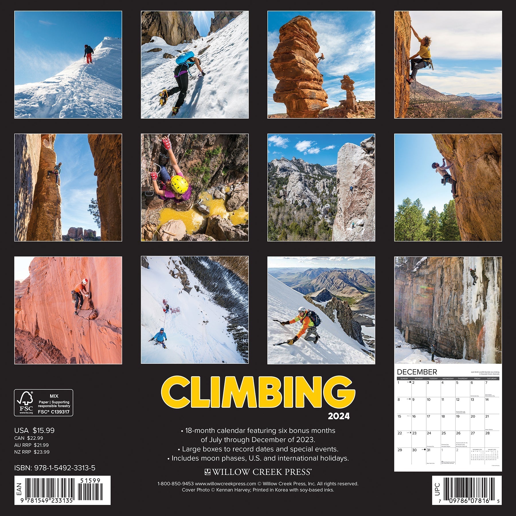 2024 Climbing - Wall Calendar