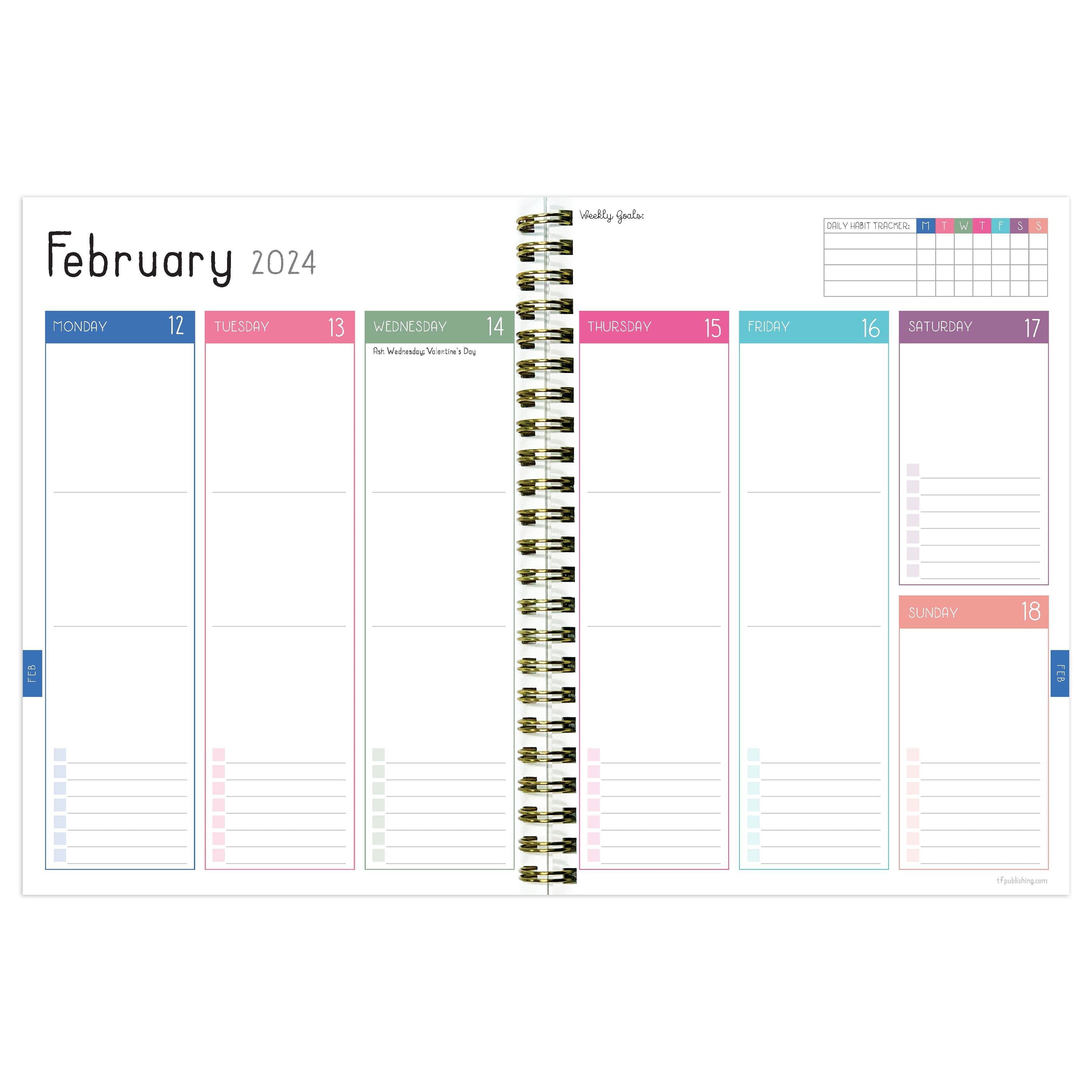2024 Fresh Rainbow - Medium Weekly, Monthly Diary/Planner