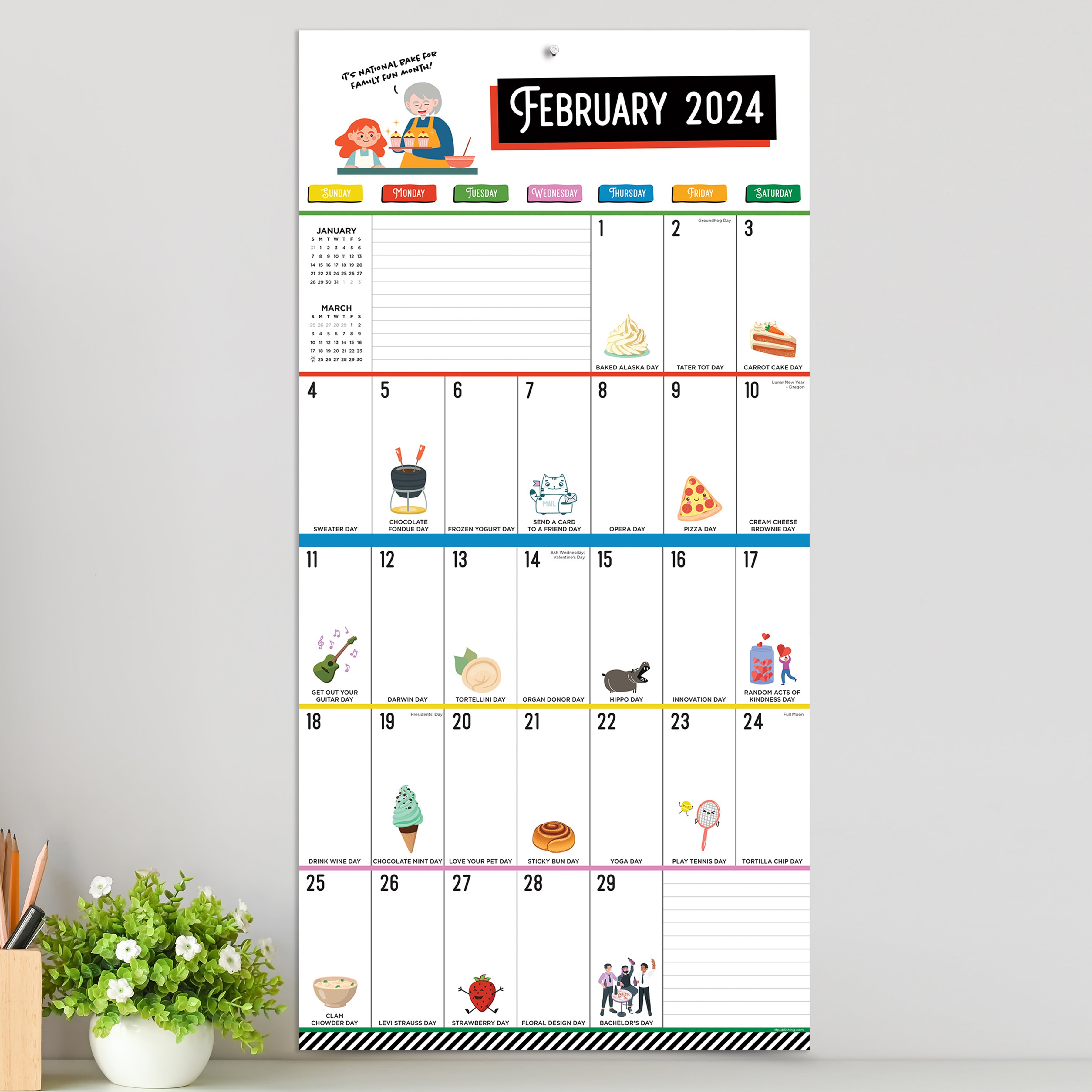 2024 Every Day's A Holiday - Square Wall Calendar