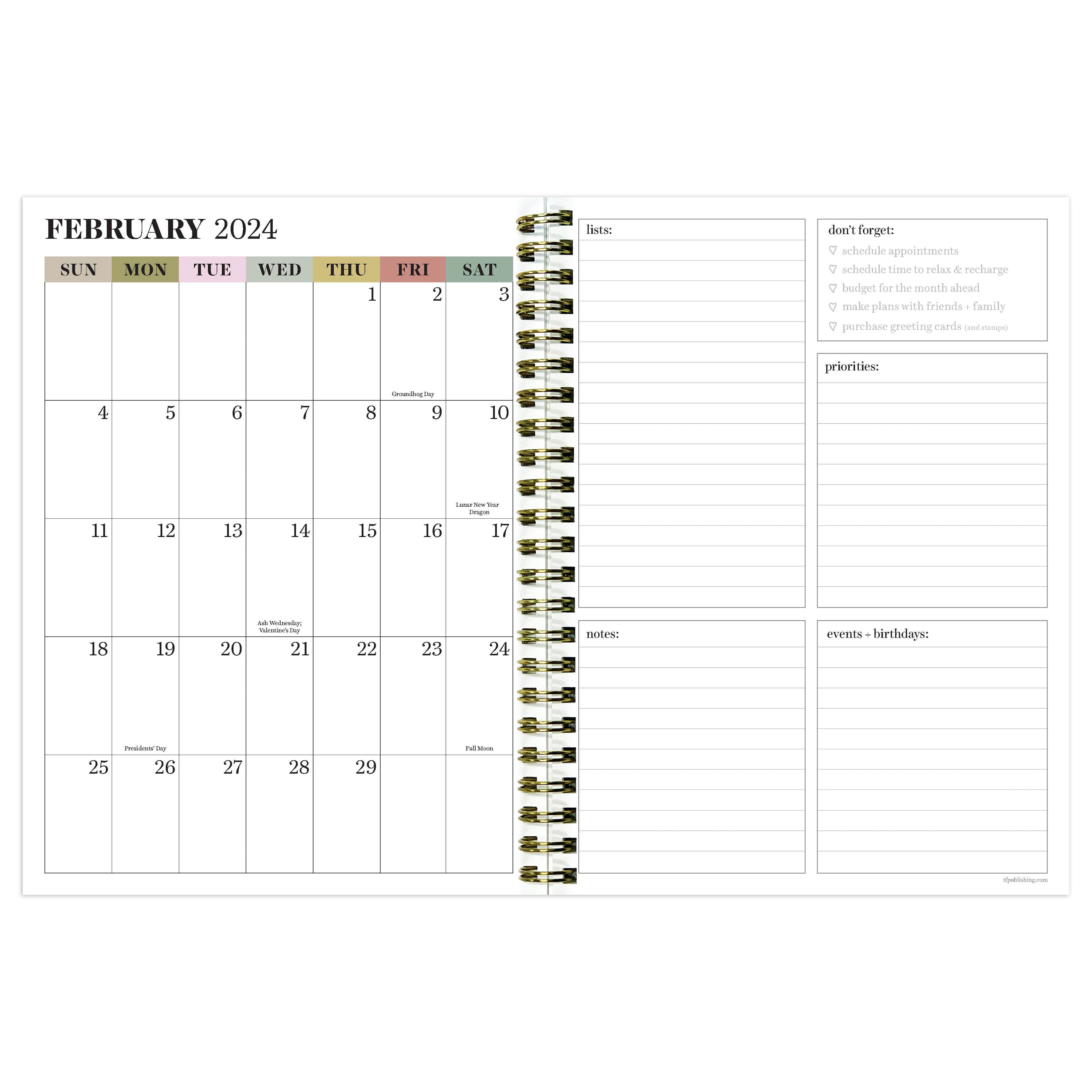 2024 Colors of the Season - Medium Weekly, Monthly Diary/Planner